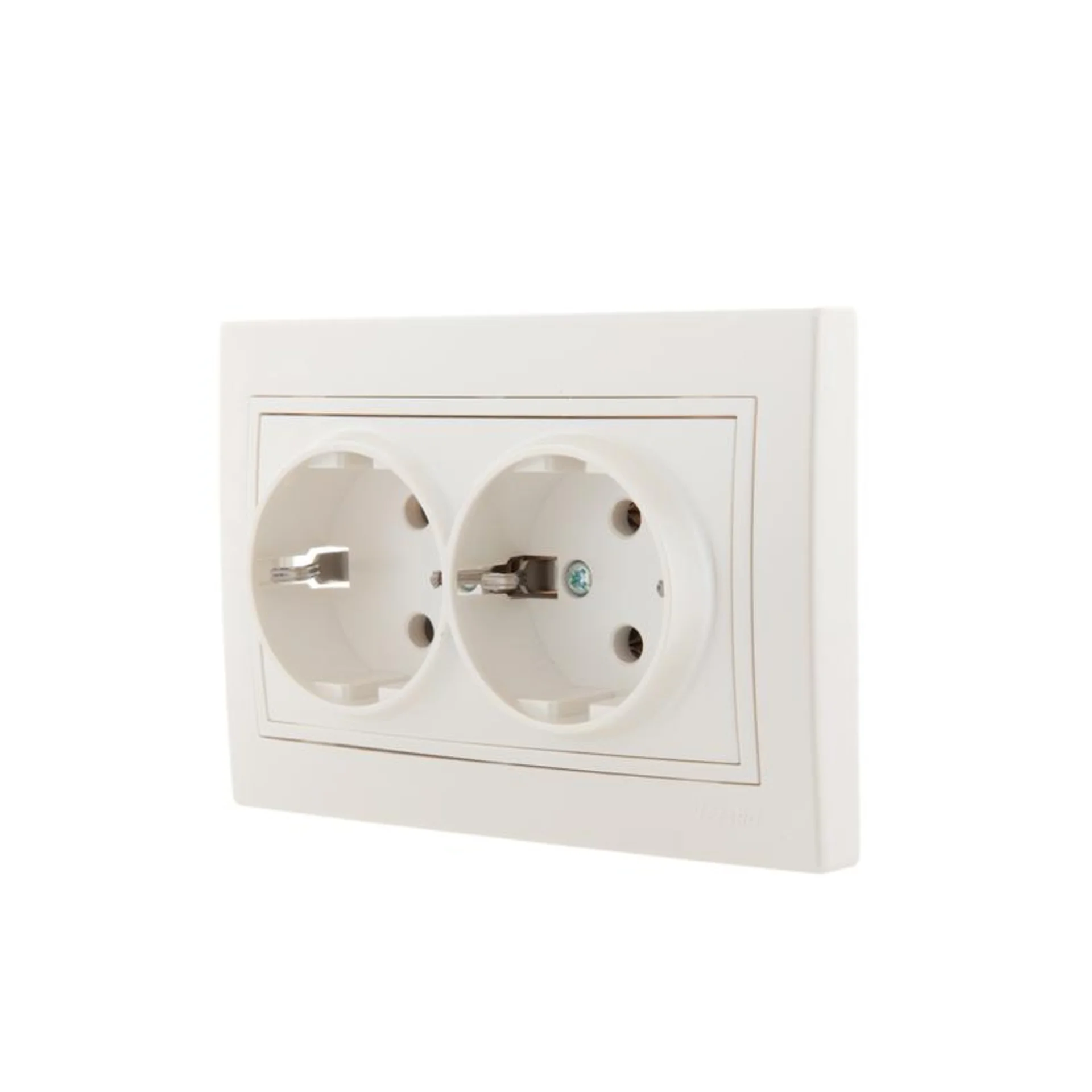 Розетка 2-м СП Mira 16А IP20 с заземл. со вставкой керамика жемчуж./бел. перламутр. LEZARD 701-3030-