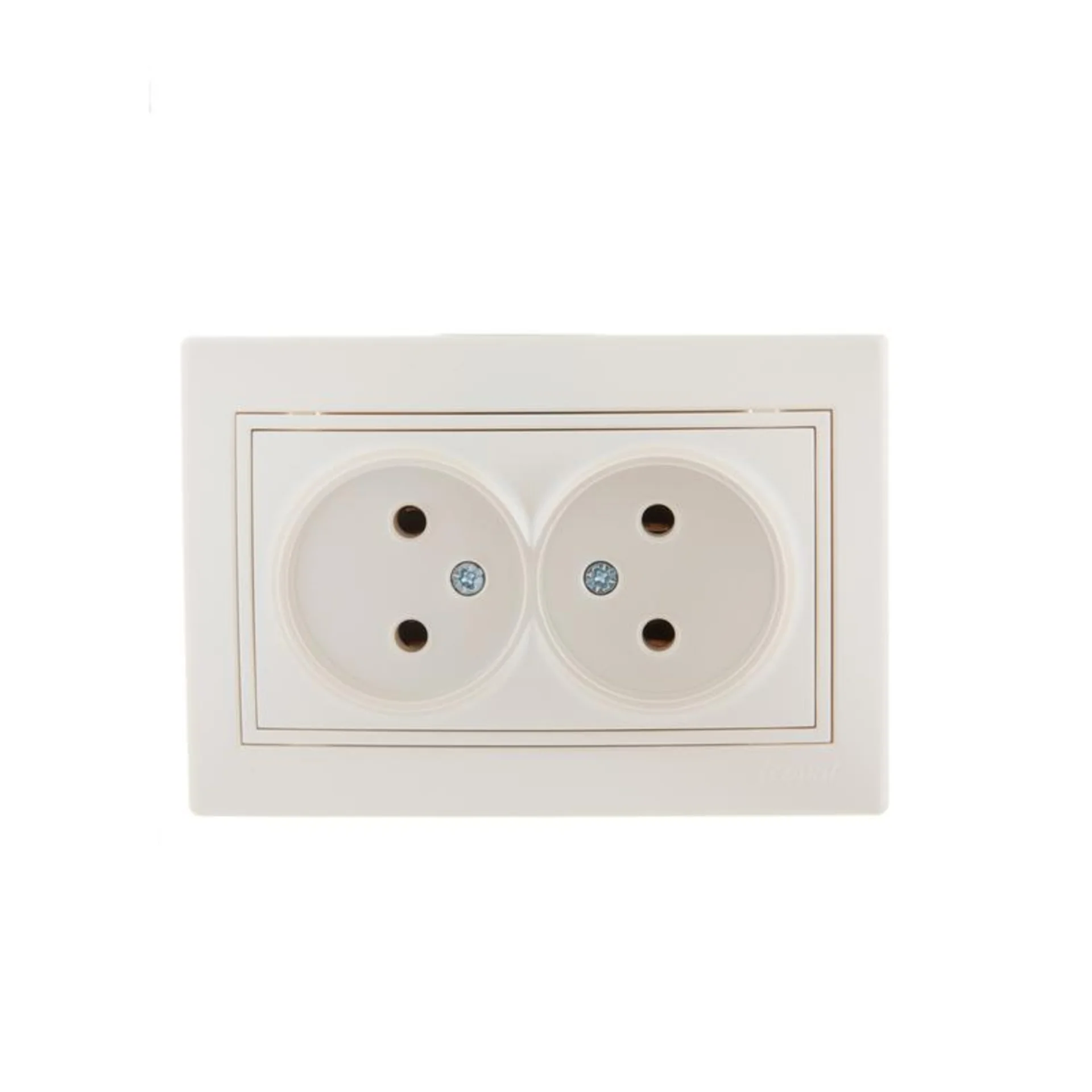 Розетка 2-м СП Mira 16А IP20 без заземл. со вставкой керамика жемчуж./бел. перламутр. LEZARD 701-303