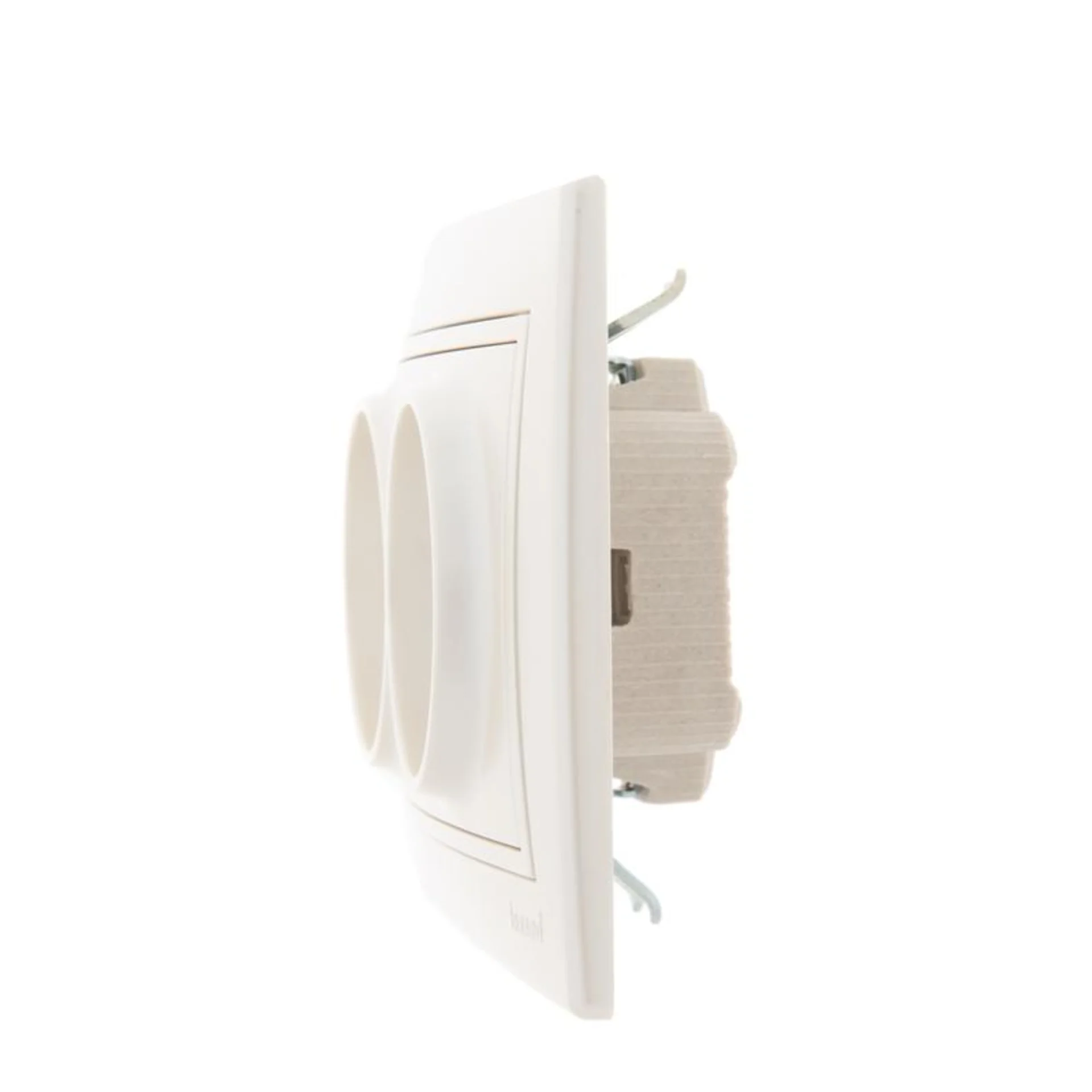 Розетка 2-м СП Mira 16А IP20 без заземл. со вставкой керамика жемчуж./бел. перламутр. LEZARD 701-303