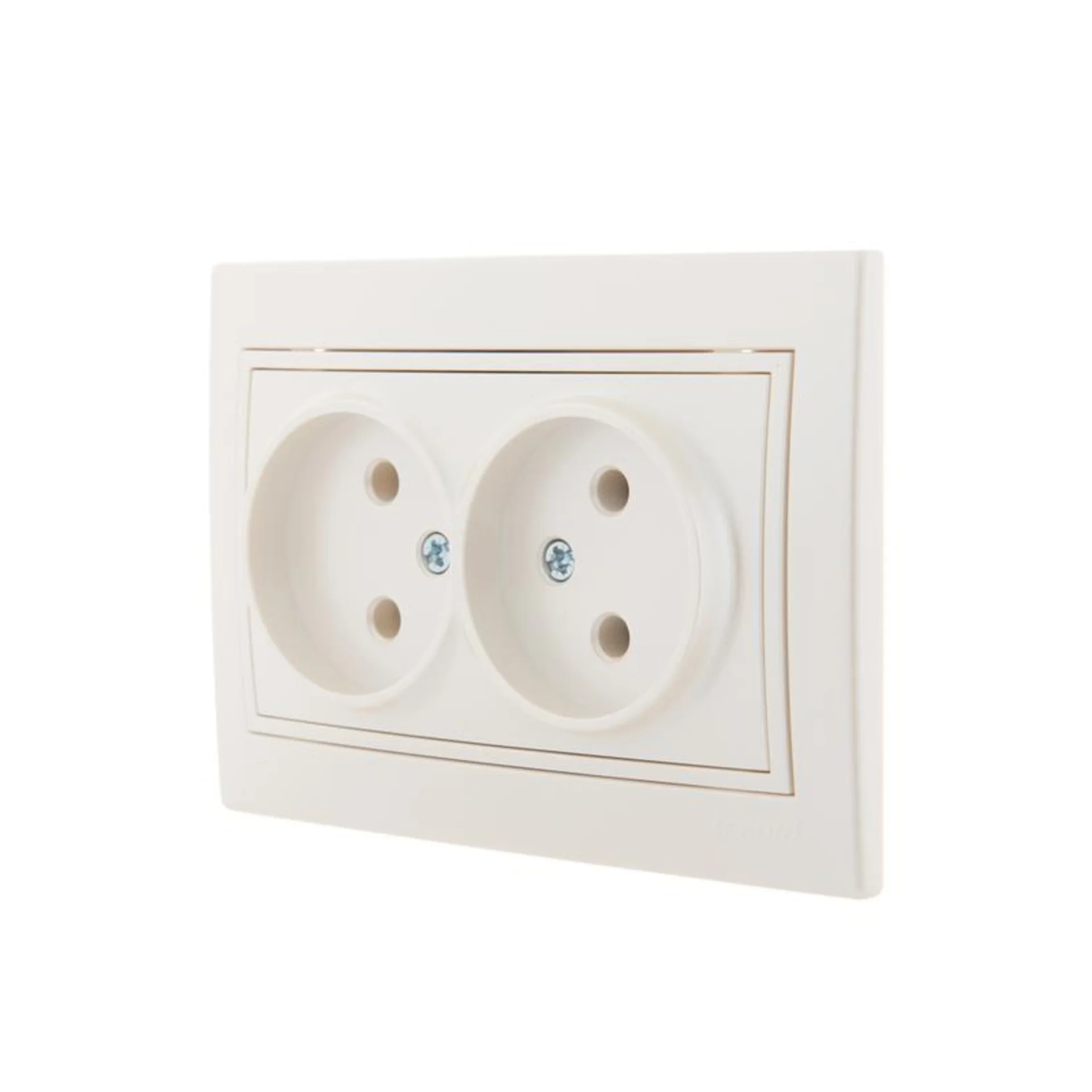 Розетка 2-м СП Mira 16А IP20 без заземл. со вставкой керамика жемчуж./бел. перламутр. LEZARD 701-303