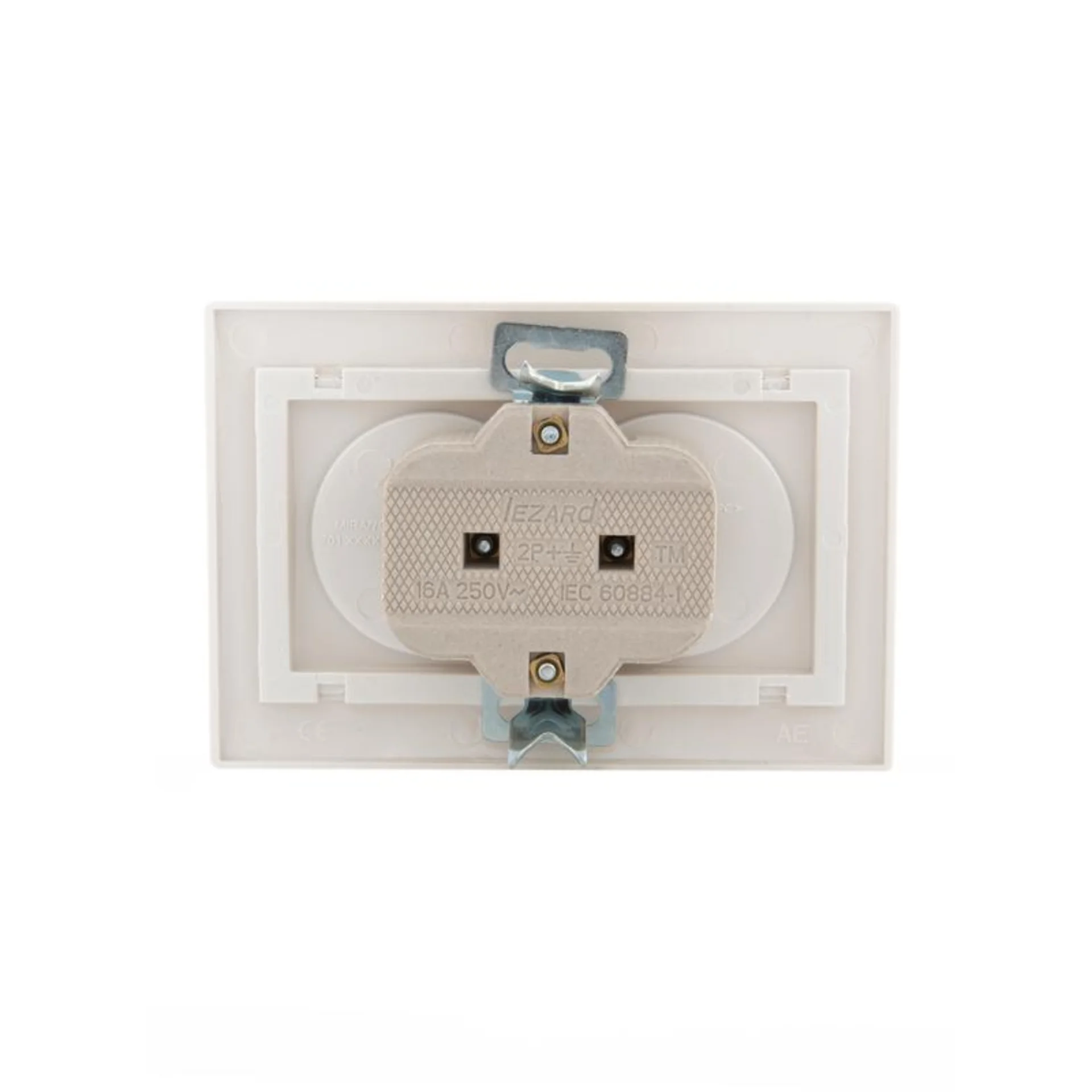 Розетка 2-м СП Mira 16А IP20 без заземл. со вставкой керамика жемчуж./бел. перламутр. LEZARD 701-303