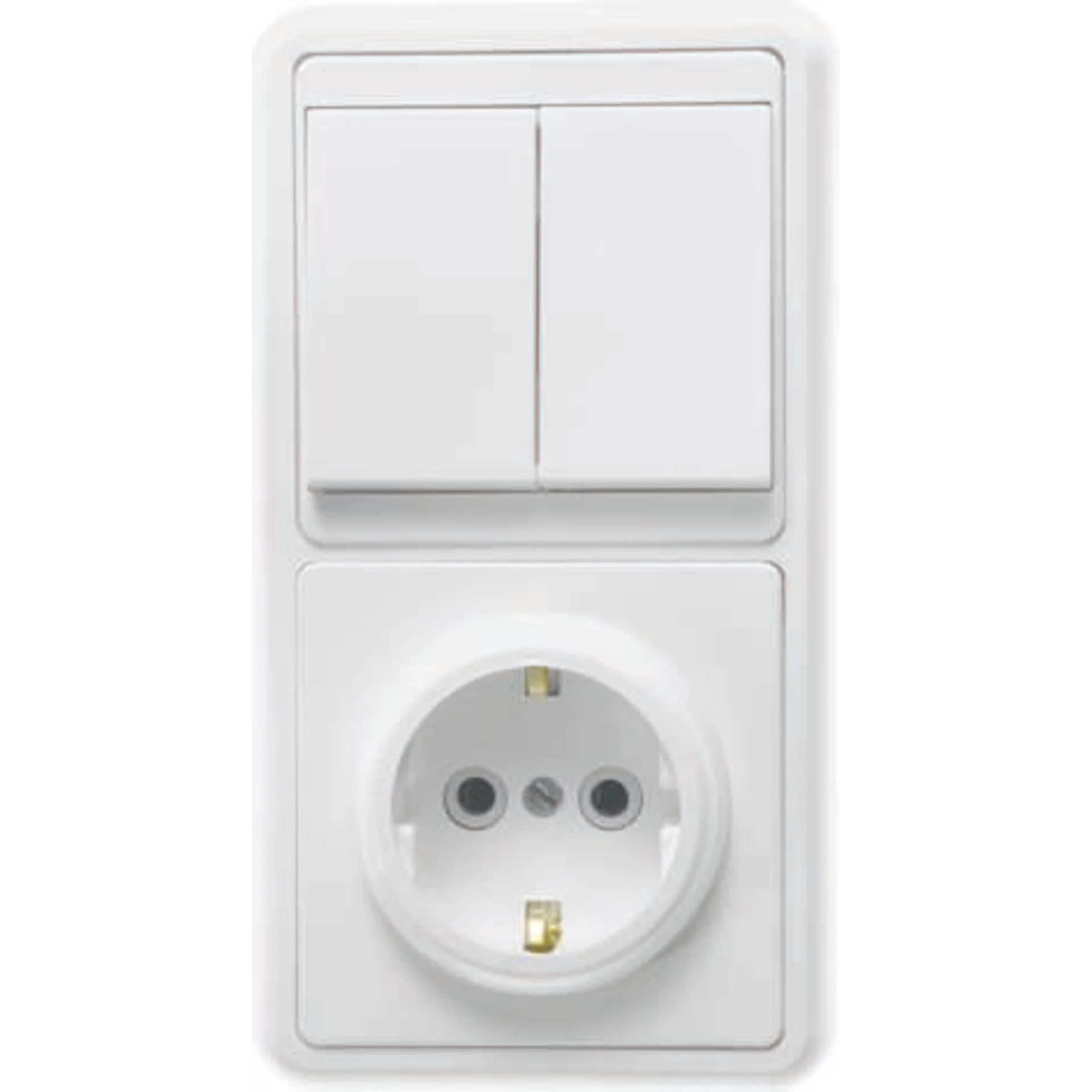 Блок БКВР-032 Бэлла (2-кл. выкл. + розетка с заземл.) бел. Кунцево 5831