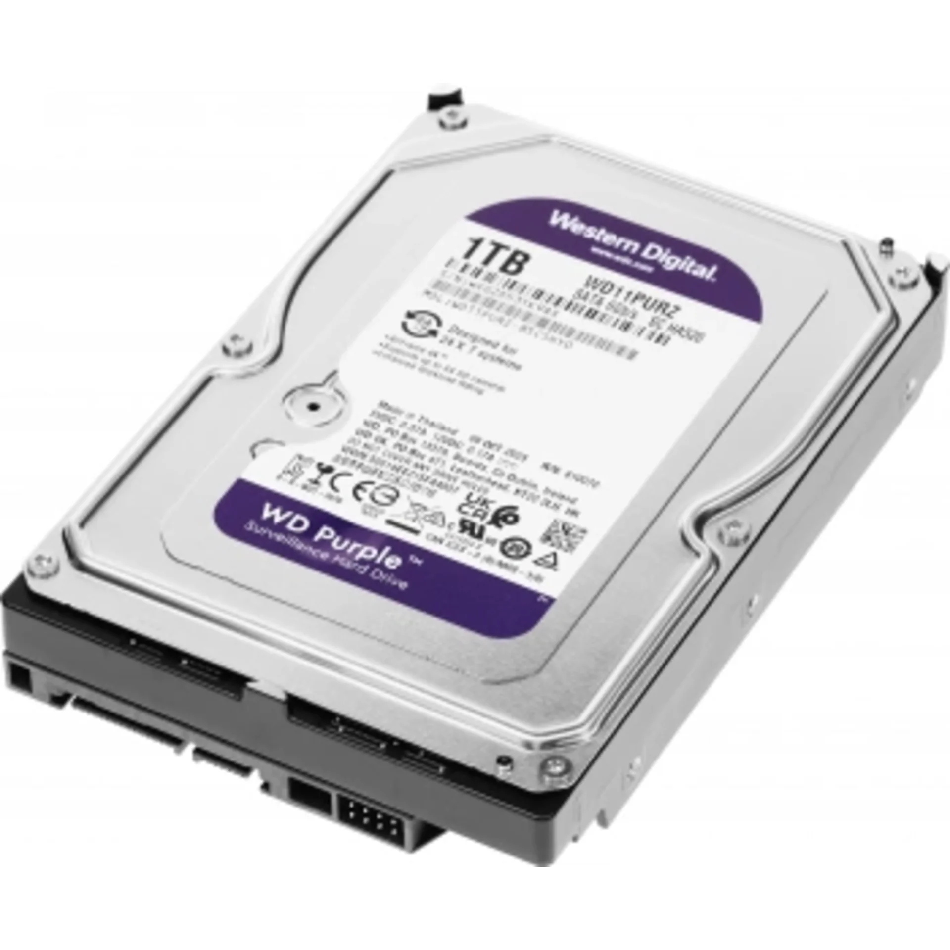 Жесткий диск WD SATA-III 1TB WD11PURZ Surveillance Purple (5400rpm) 64Mb 3.5"