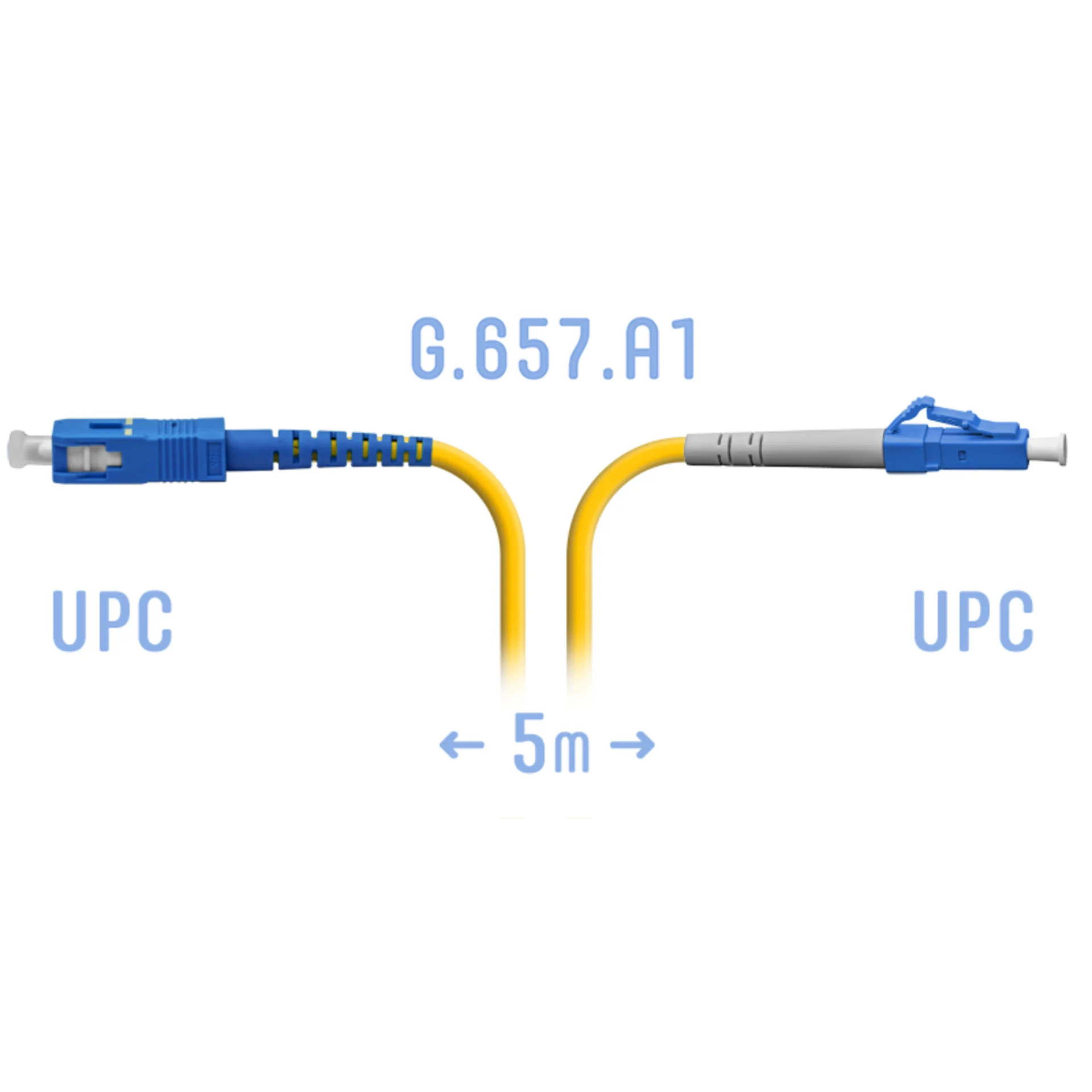 Патчкорд оптический LC/UPC-SC/UPC SM G.657.A1 5 метров