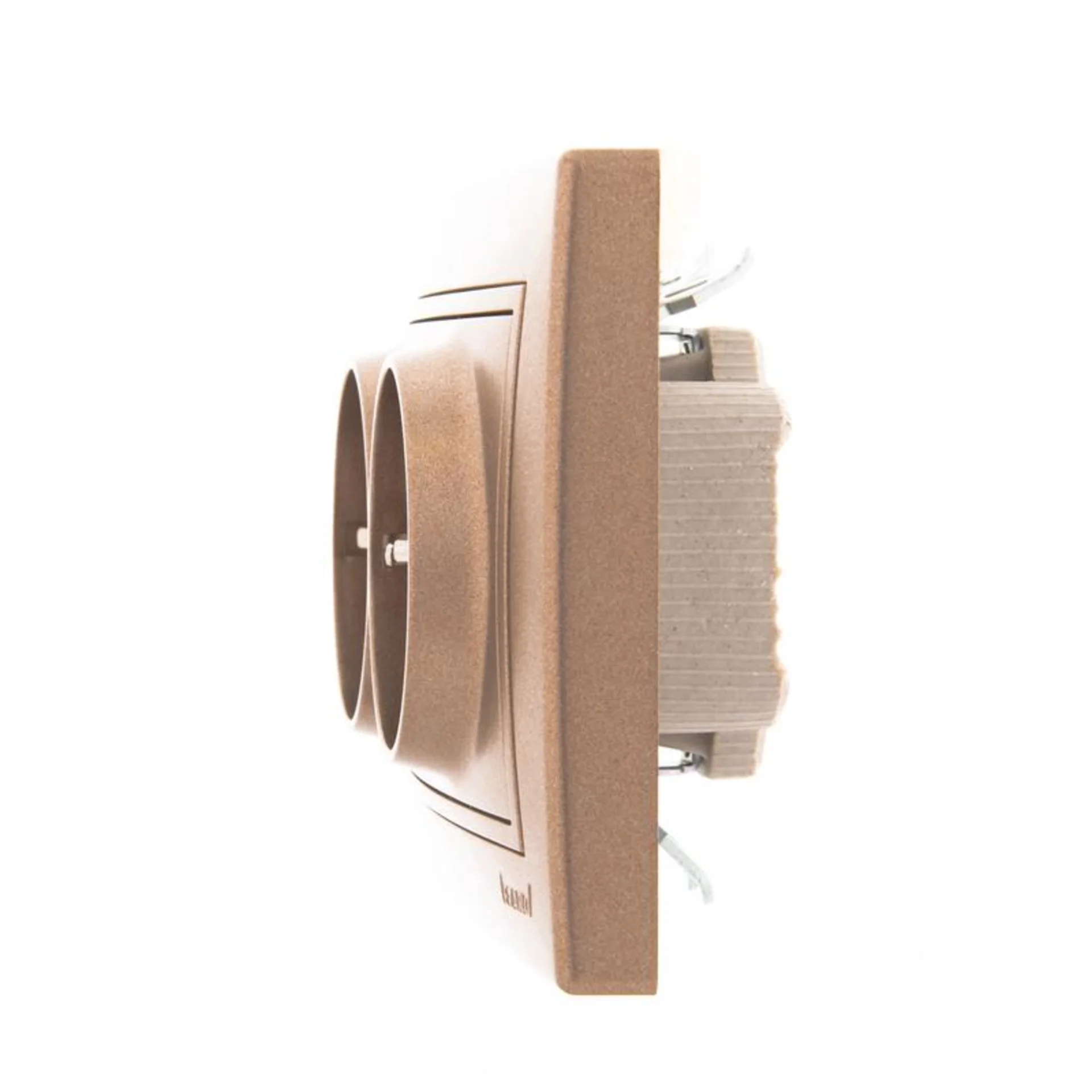 Розетка 2-м СП Mira 16А IP20 с заземл. со вставкой керамика свет. корич. перламутр. LEZARD 701-3131-