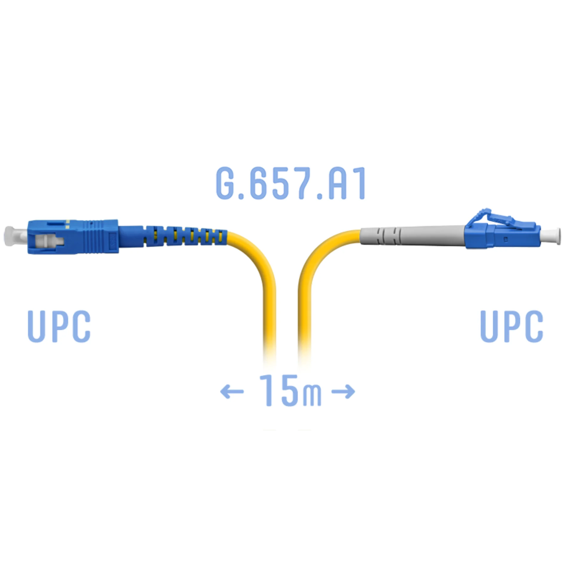 Патчкорд оптический LC/UPC-SC/UPC SM G.657.A1 15 метров