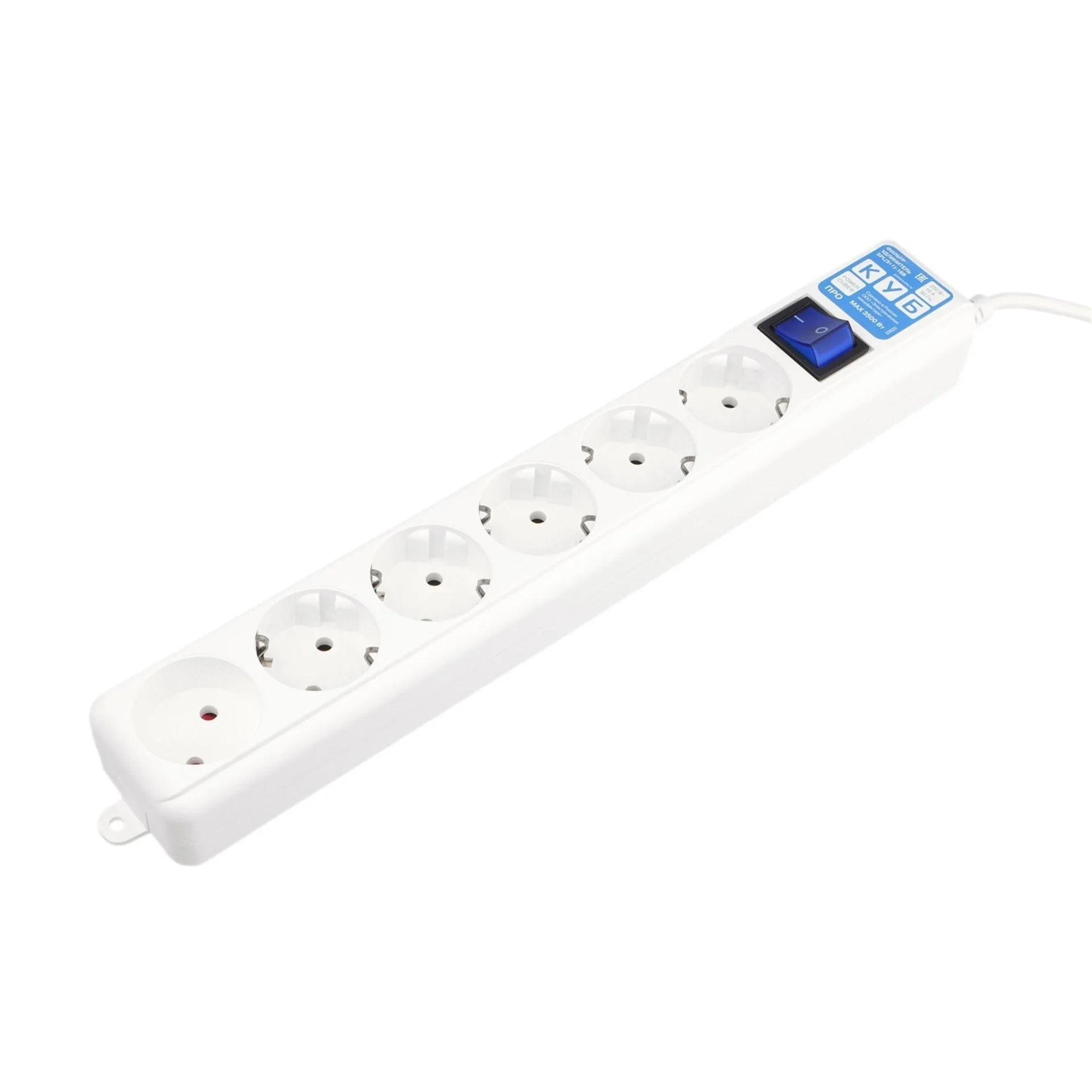 Фильтр-удлинитель, PC PRO, 3м, 6р, бел. 16А