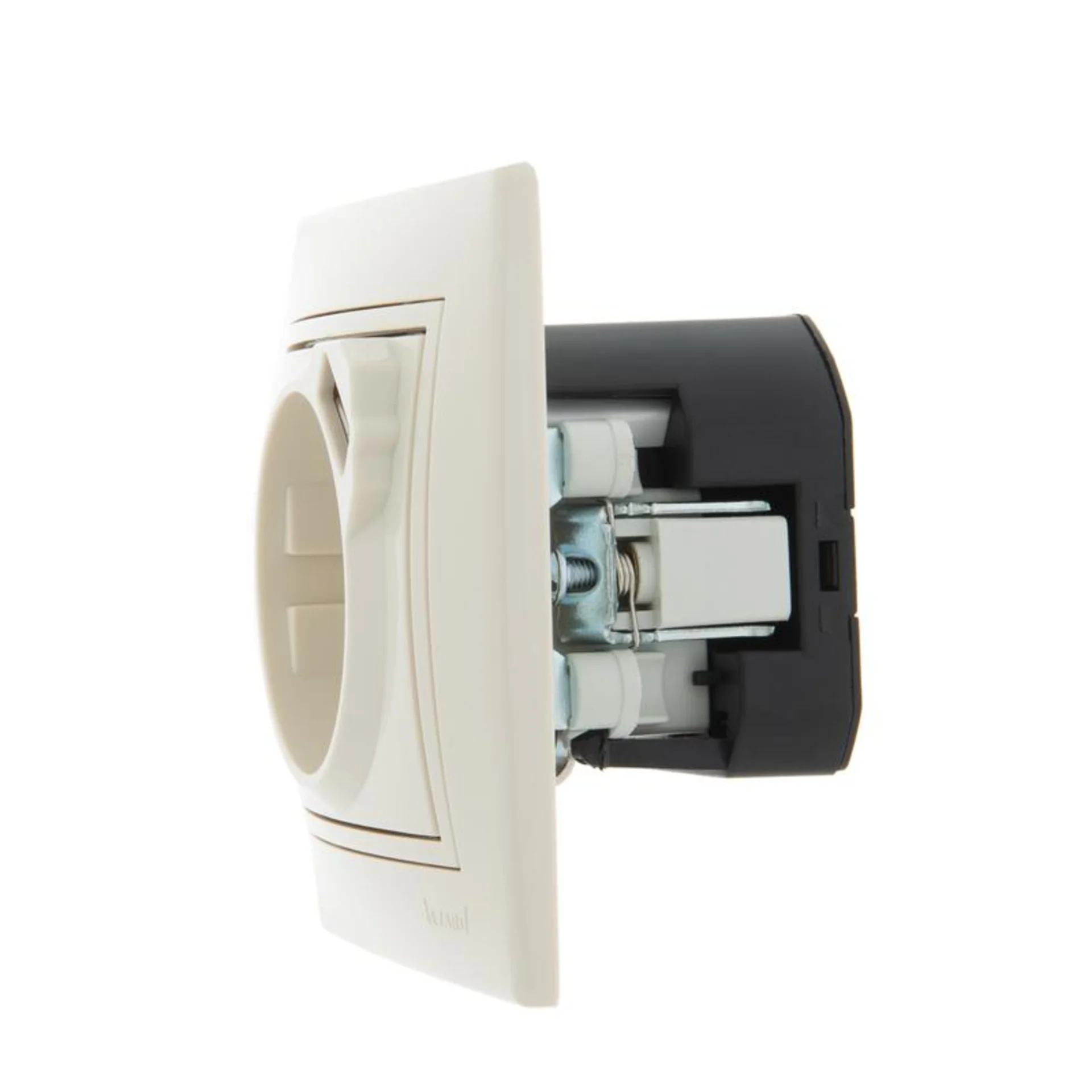 Розетка 1-м СП Mira 16А с заземл. + USB разъем крем. LEZARD 701-0303-181