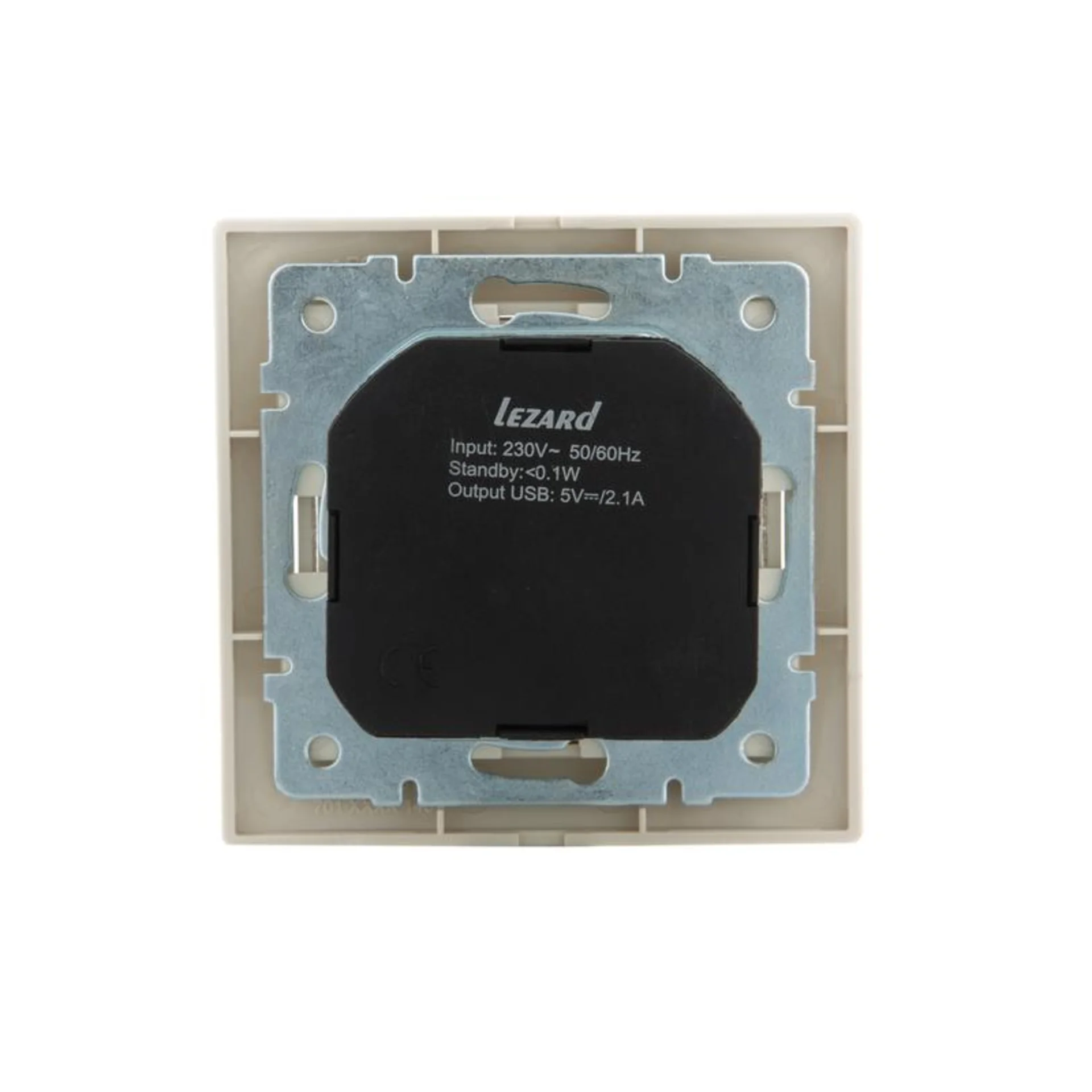 Розетка 1-м СП Mira 16А с заземл. + USB разъем крем. LEZARD 701-0303-181