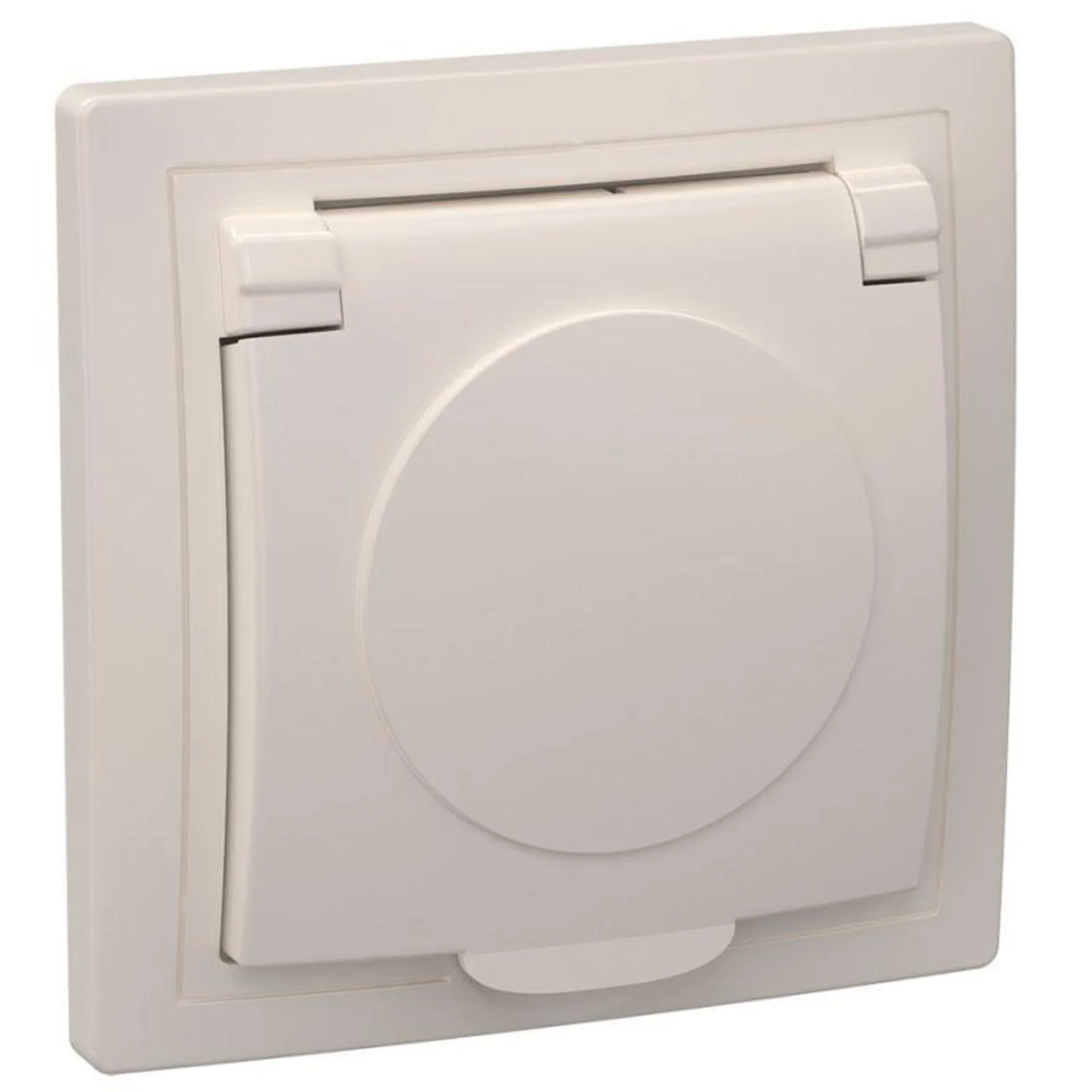 Розетка 1-м СП Кварта РСб10-3-ККм 16А IP20 с заземл. с крышкой крем. IEK ERK15-K33-16-DM