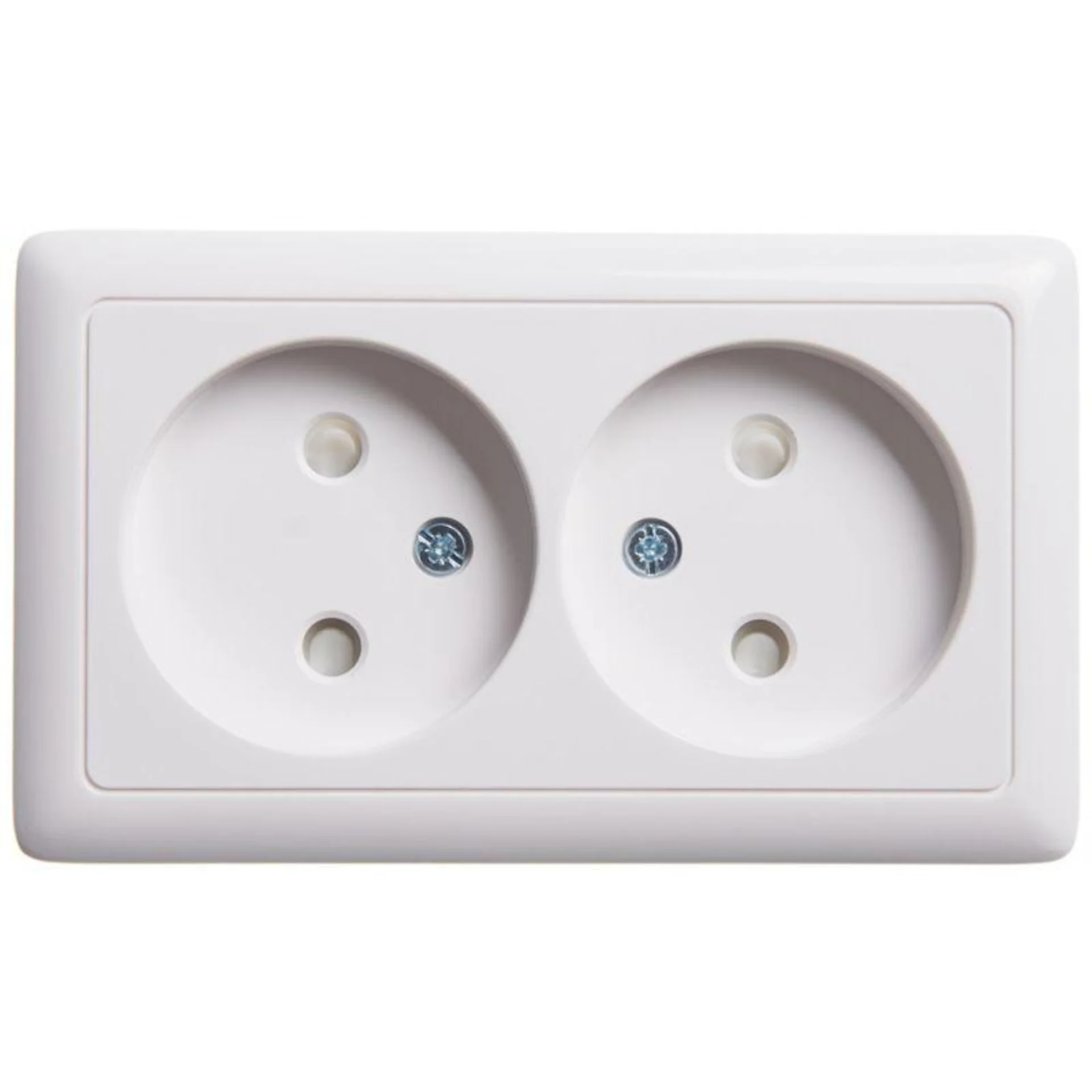 Розетка 2-м ОП Хит 16А IP20 без заземл. защ. шторки бел. SE RA16-233-B