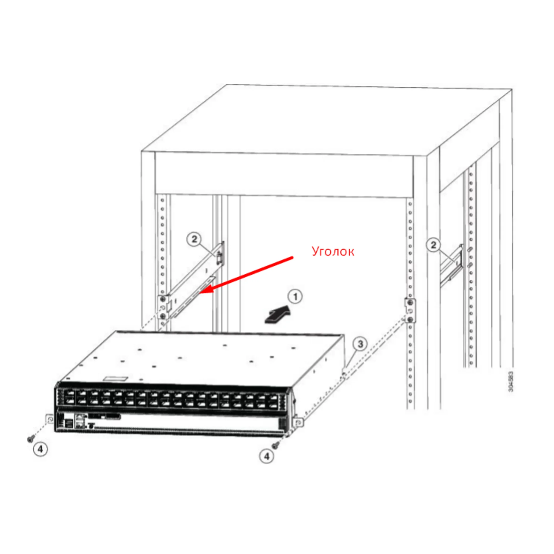 Комплект крепежа в стойку для коммутаторов Cisco Nexus 9K