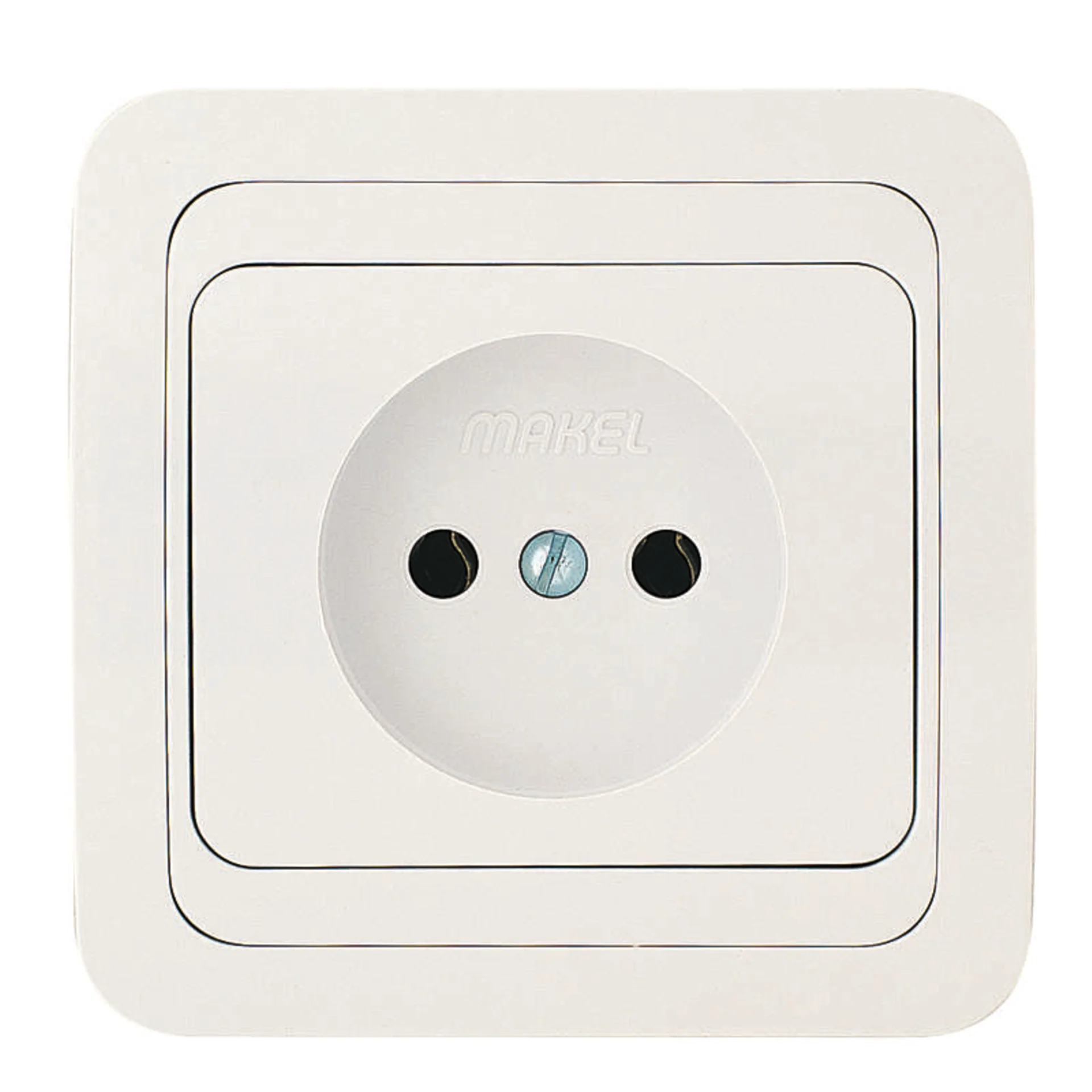 Розетка 1-м СП Mimoza 16А IP20 без заземл. керамика бел./бел. Makel 12002