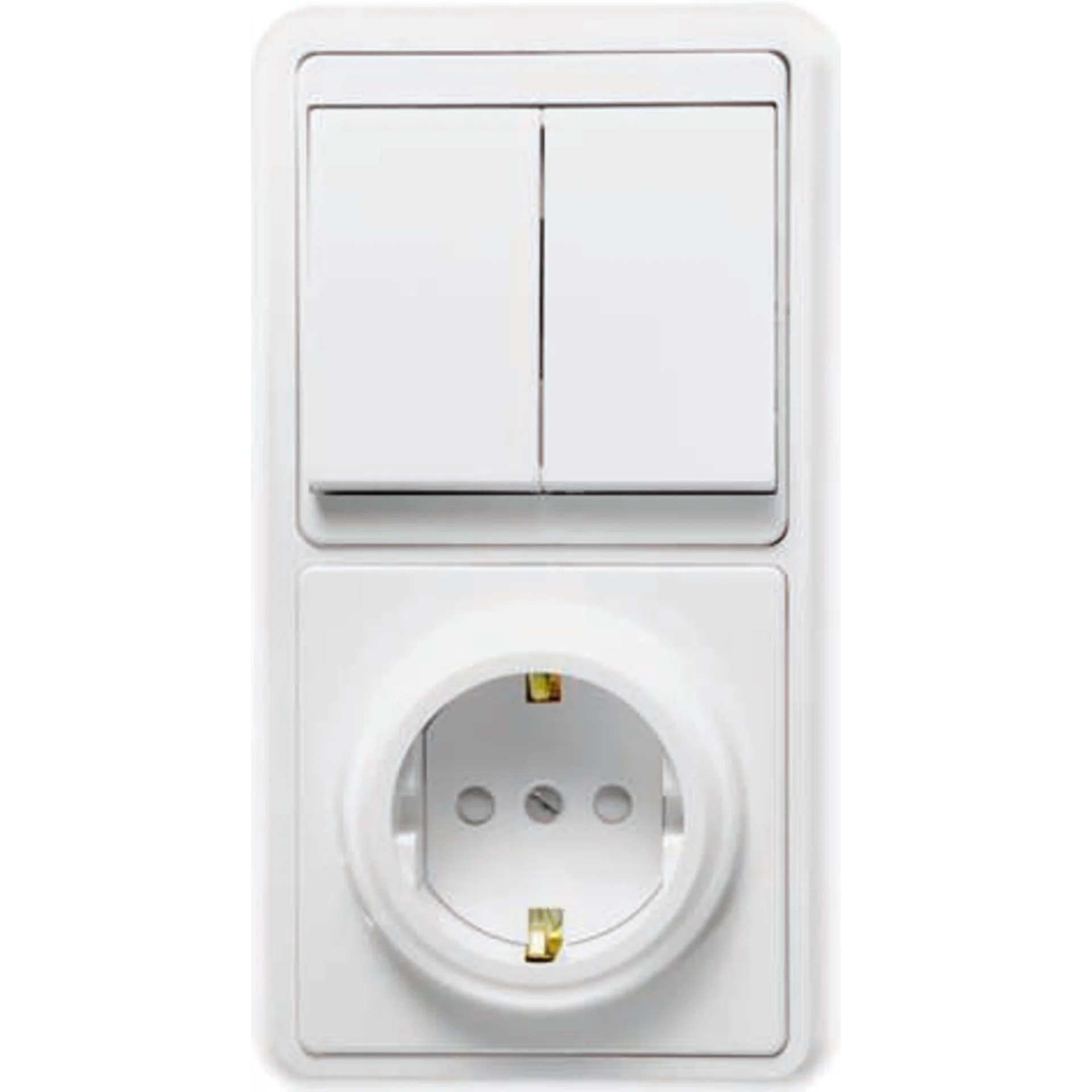 Блок БКВР-035 Бэлла (2-кл. выкл. + евророзетка с защ. шторками) бел. Кунцево 5835