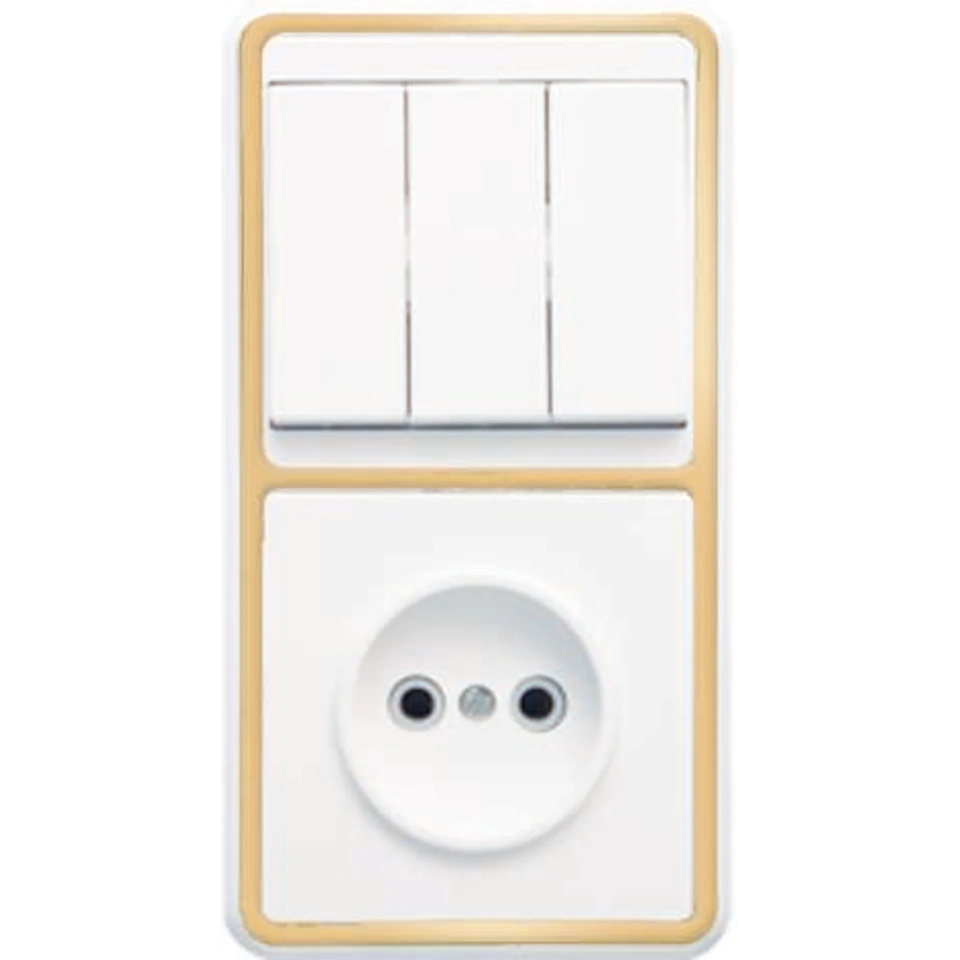 Блок БКВР-039 Бэлла (3-кл. выкл. + розетка) зол. Кунцево 5840