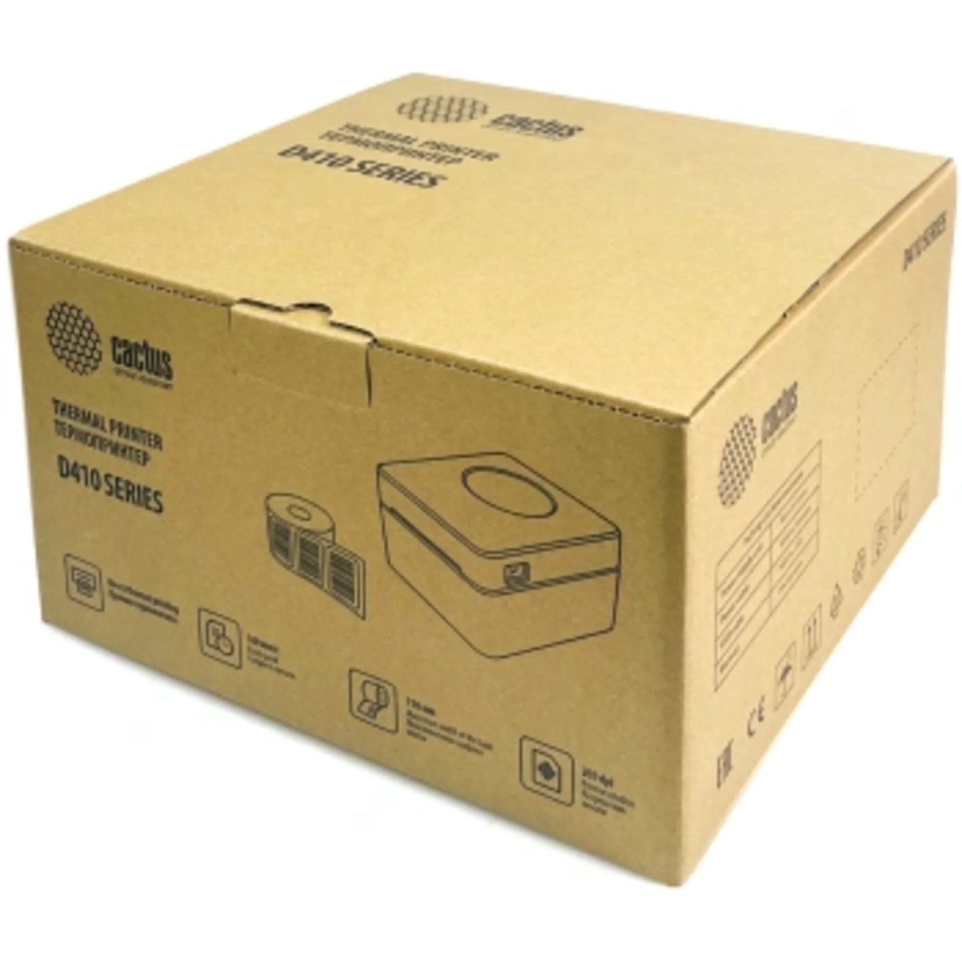Термопринтер Cactus CS-TP-D410U-W 203dpi 160мм/с/USB для печ.этик. белый