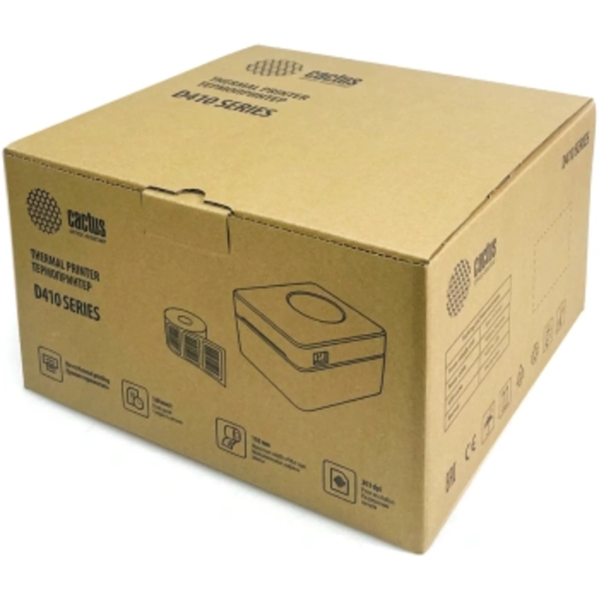 Термопринтер Cactus CS-TP-D410U 203dpi 160мм/с/USB для печ.этик. черный