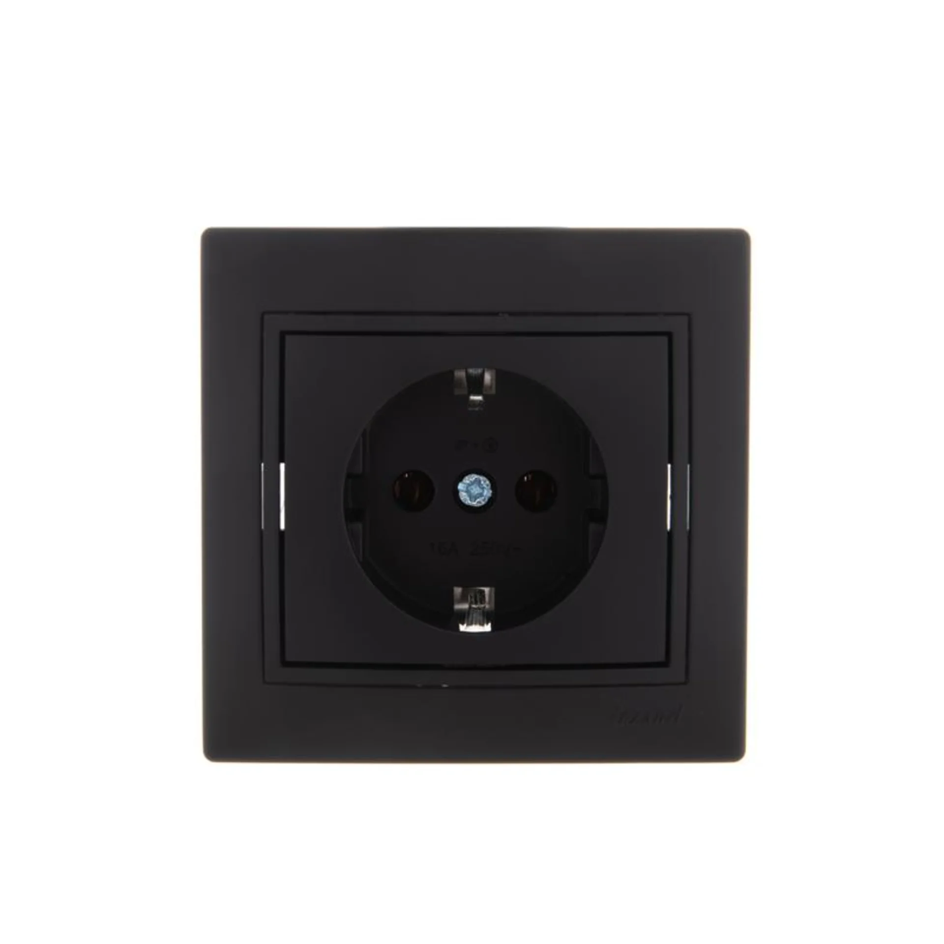 Розетка 1-м СП Mira с заземл. керамика черн. бархат LEZARD 701-4242-122