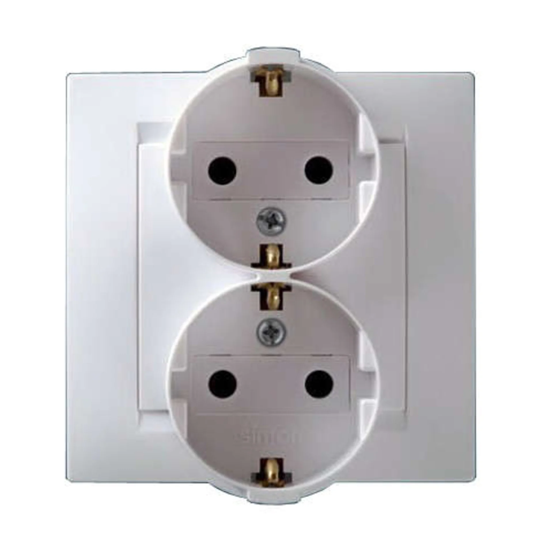 Розетка 2-м СП Simon15 16А IP20 250В с заземл. винт. клеммы бел. Simon 1590459-030