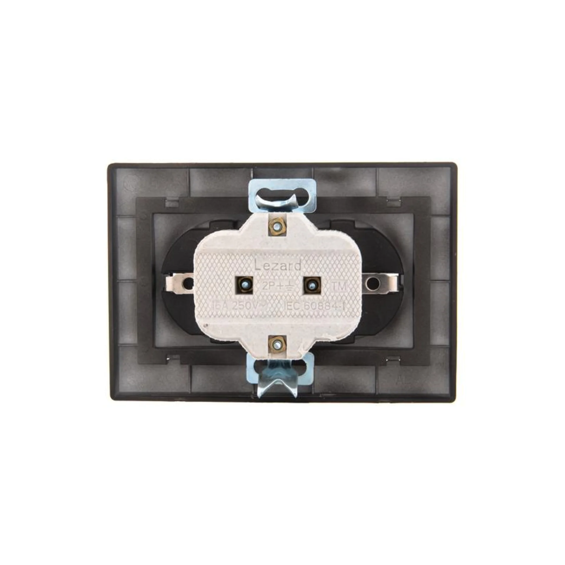 Розетка 2-м СП Mira 16А IP20 с заземл. керамика черн. бархат LEZARD 701-4242-127