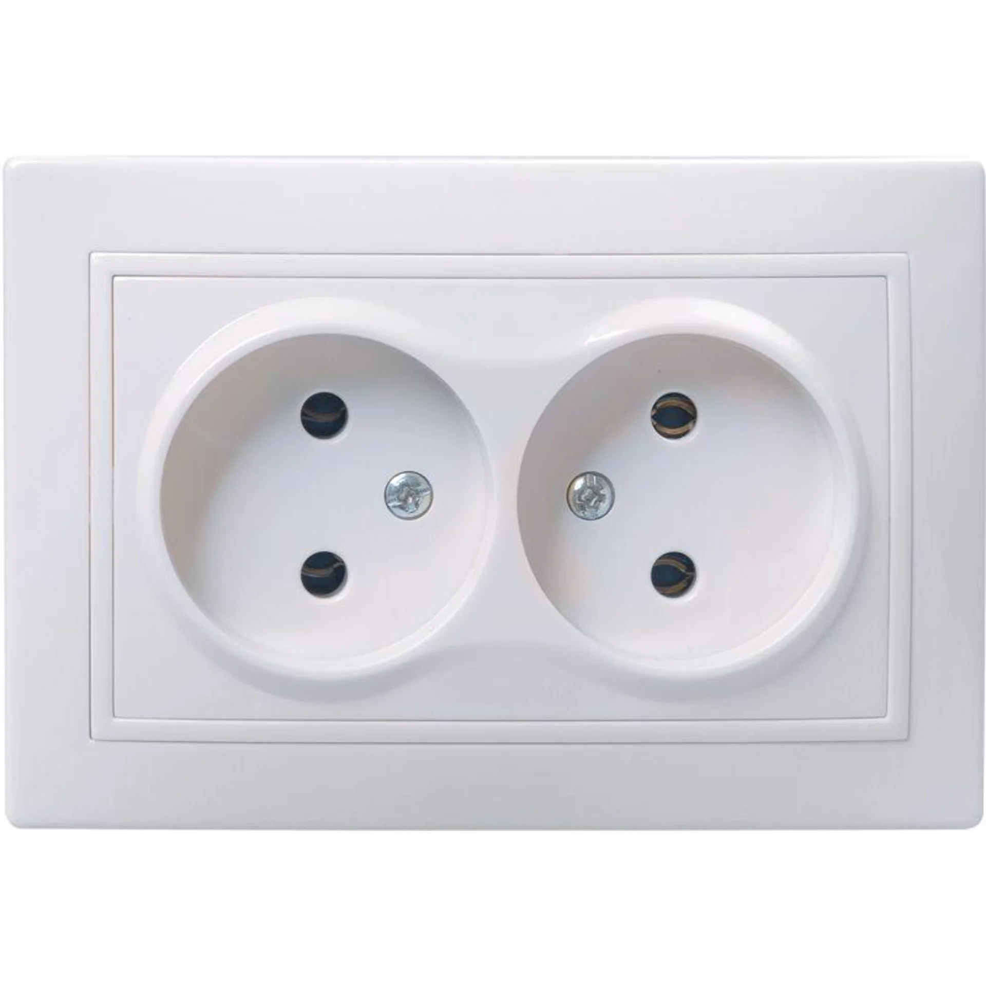 Розетка 2-м СП Кварта 10А IP20 без заземл. без защ. шторок бел. IEK ERK23-K01-10-DM