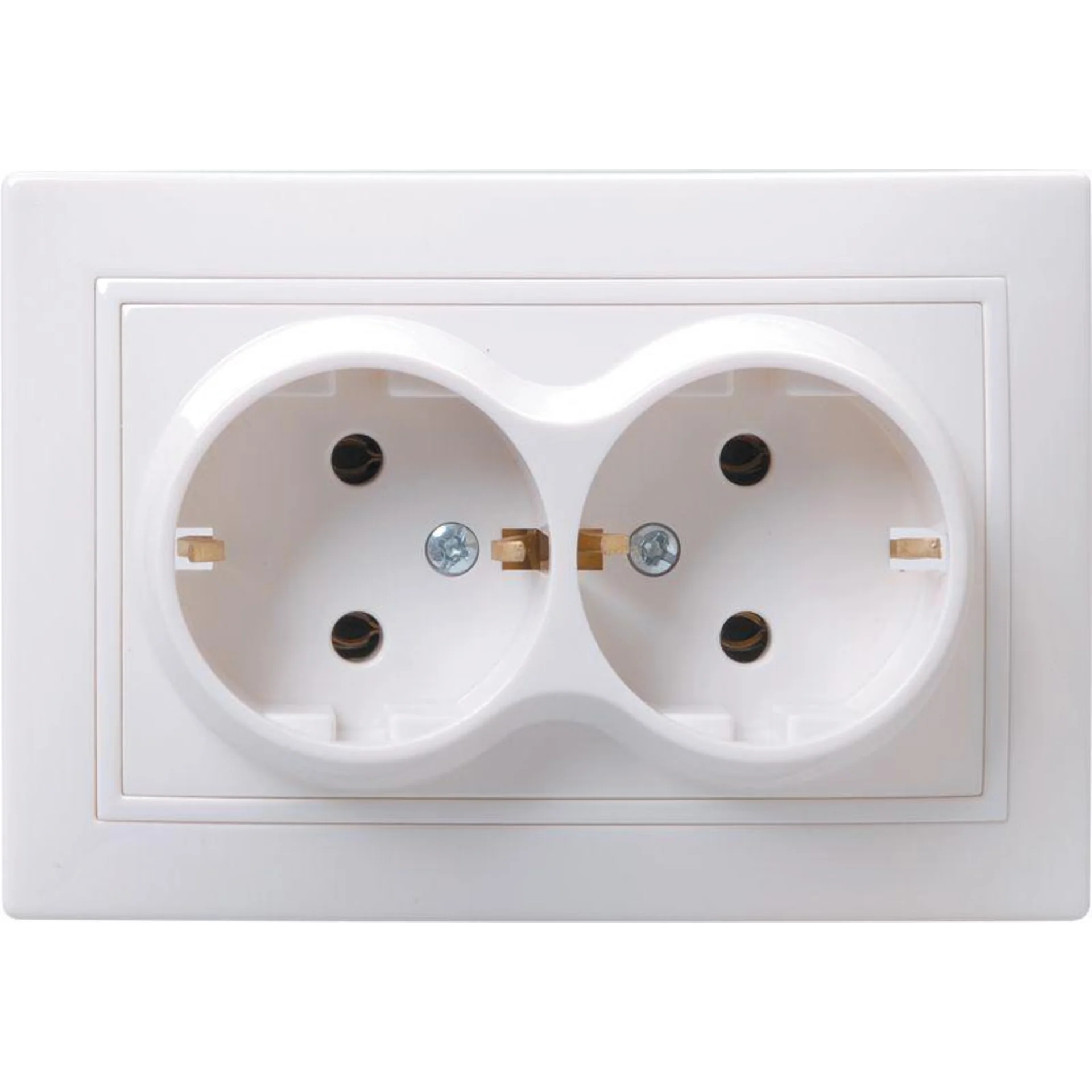 Розетка 2-м СП Кварта РС12-3-КБ 16А IP20 с заземл. без защ. шторок бел. IEK ERK24-K01-16-DM
