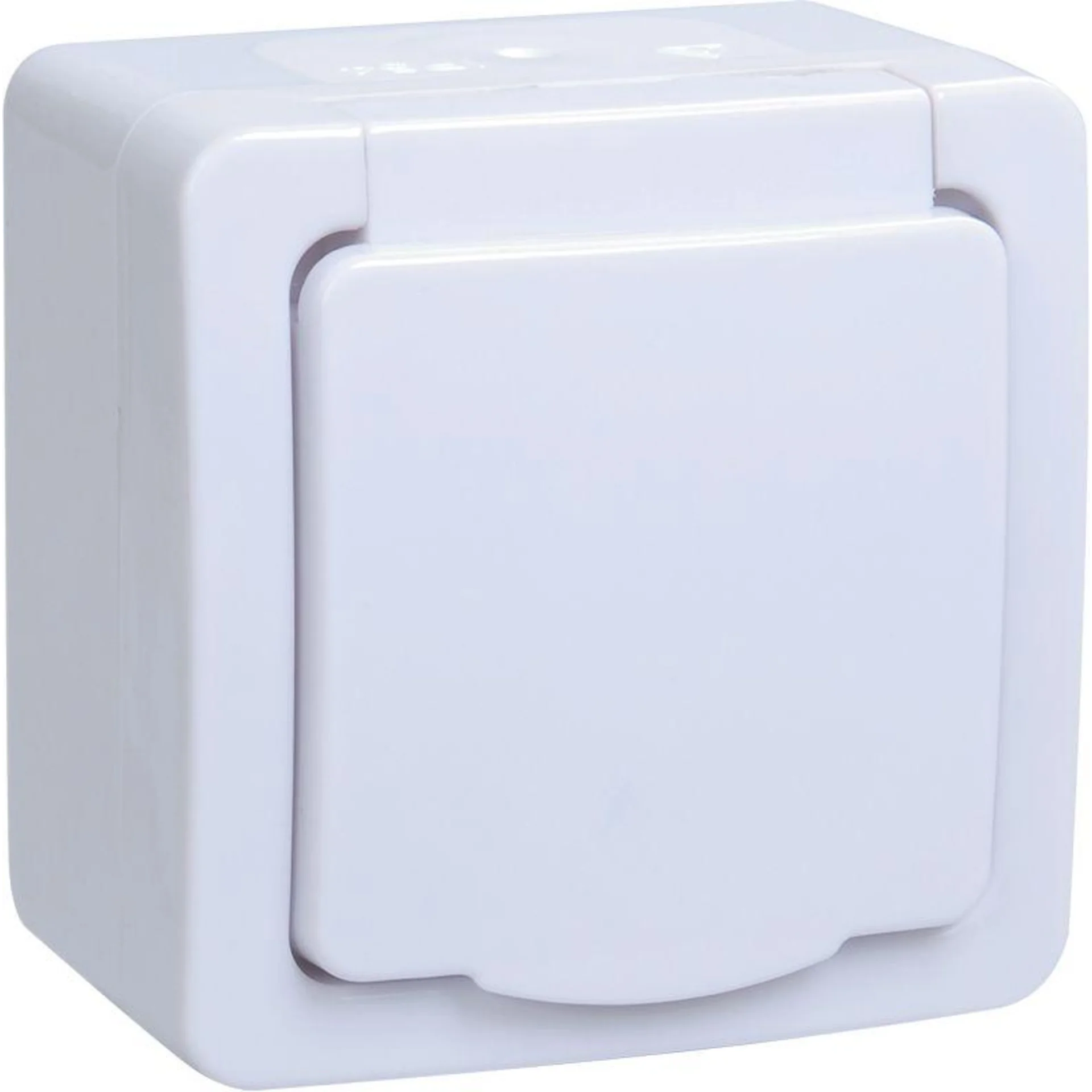 Розетка 1-м ОП Гермес Plus РСб20-3-ГПБб 16А IP54 с заземл. с крышкой бел. IEK ERMP12-K01-16-54-EC