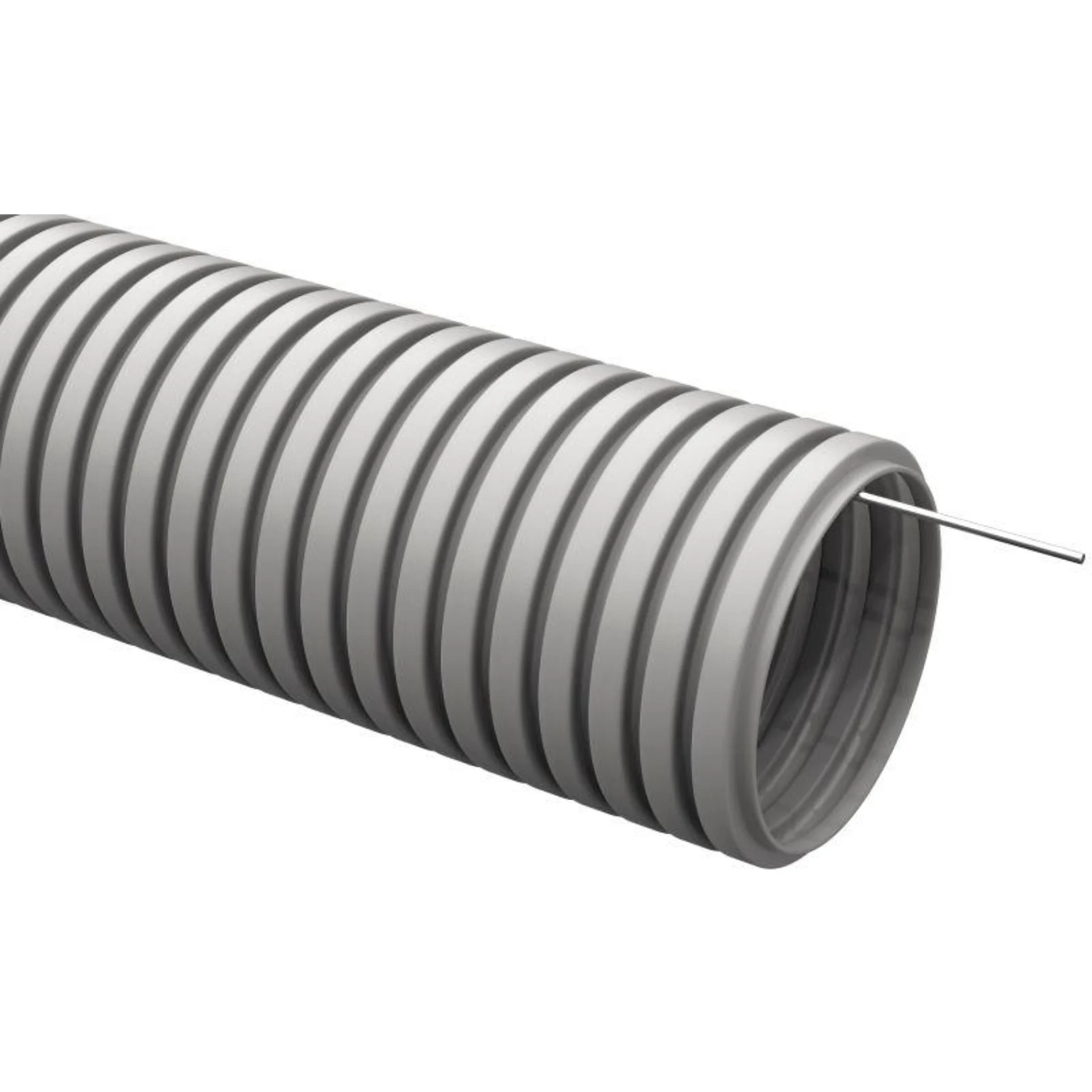 Труба гофрированная ПВХ d25мм с протяжкой сер. (уп.50м) IEK CTG20-25-K41-050I