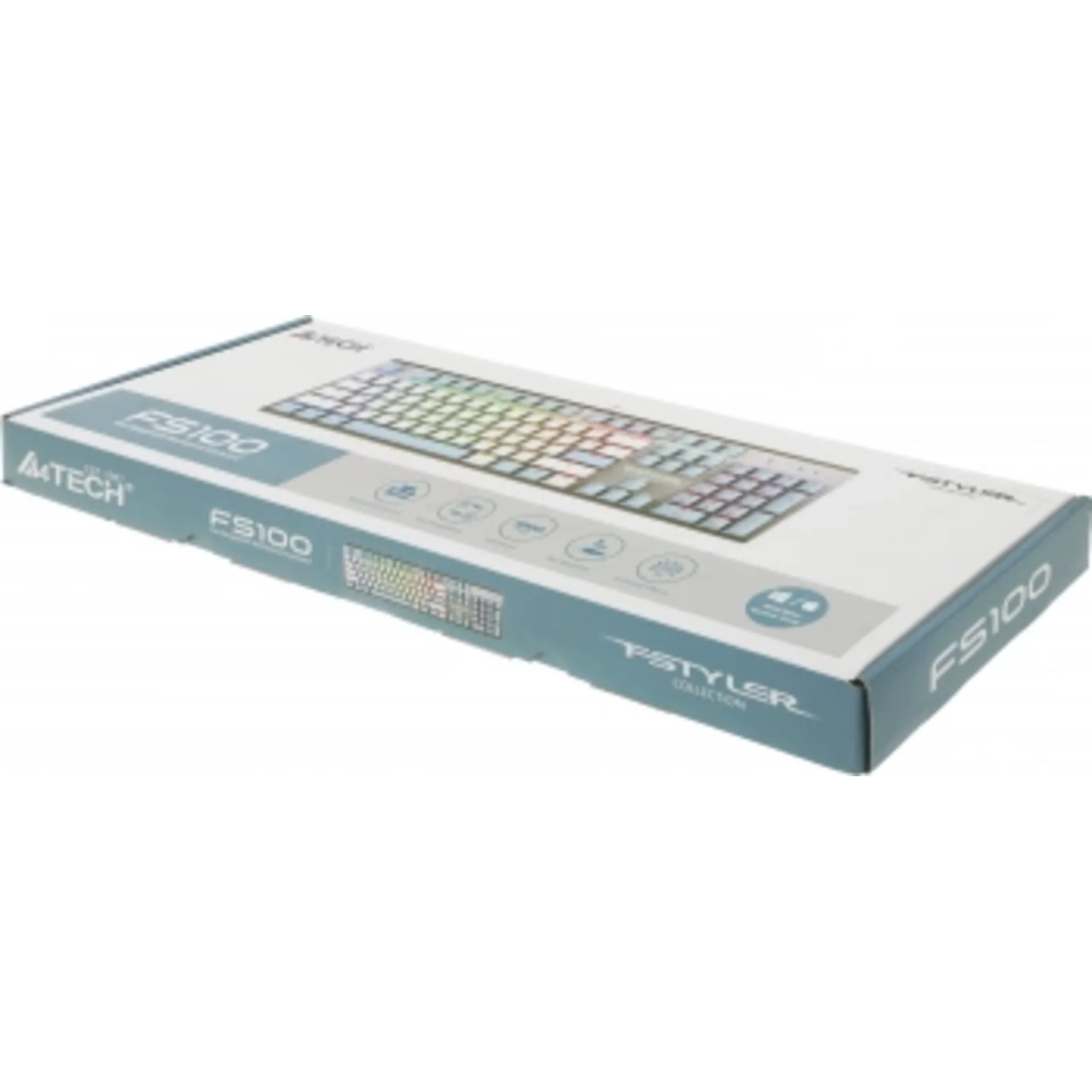 Клавиатура A4Tech Fstyler FS100 Neon механическая синий USB for gamer LED (FS100)