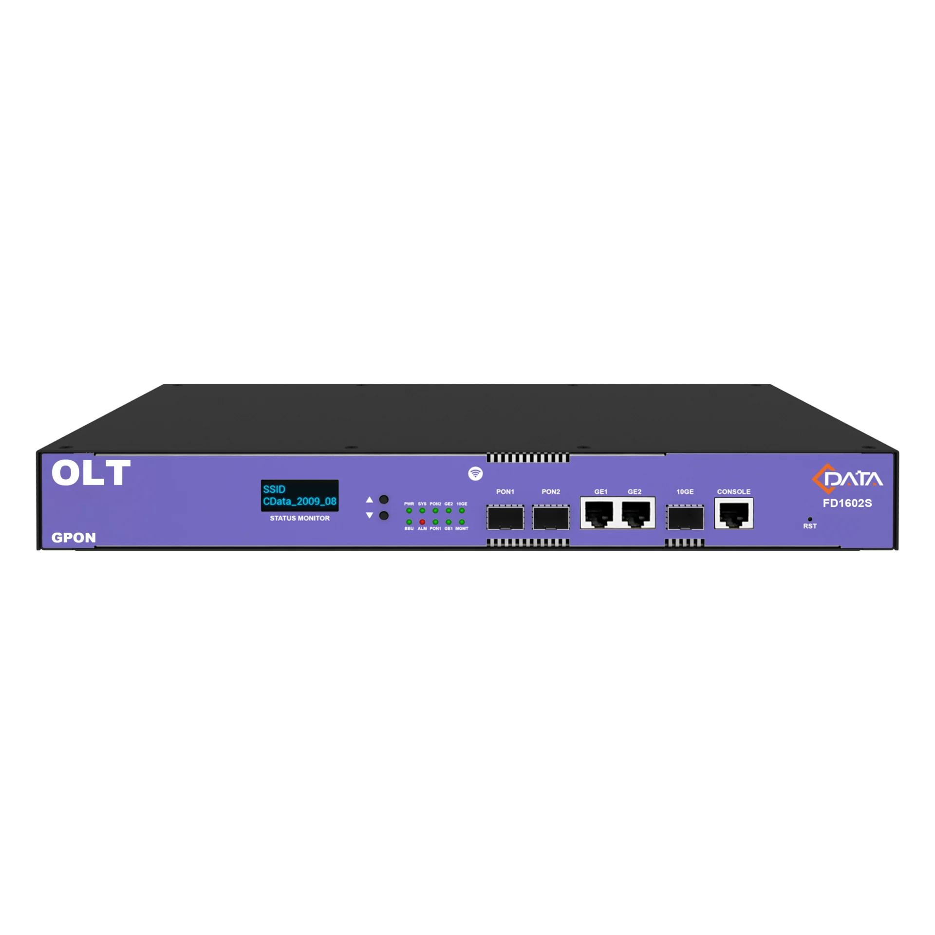 OLT C-DATA FD1602S-B1 с 2 портами GPON (SFP), 2 GE порта, 1 SFP+ порт, 1 БП АC