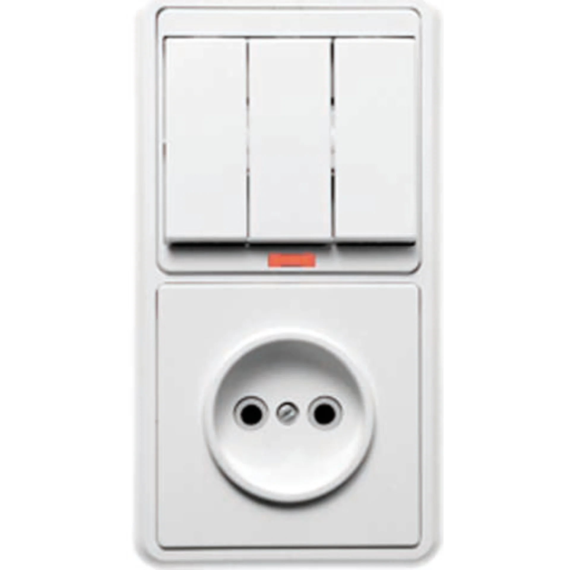 Блок БКВР-212 Бэлла (3-кл. выкл. с инд. + розетка) бел. Кунцево 5841