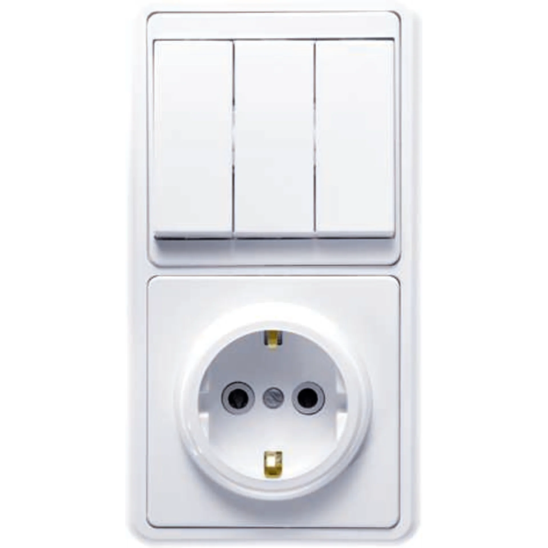 Блок БКВР-033 Бэлла (3-кл. выкл. + розетка с заземл.) бел. Кунцево 5843