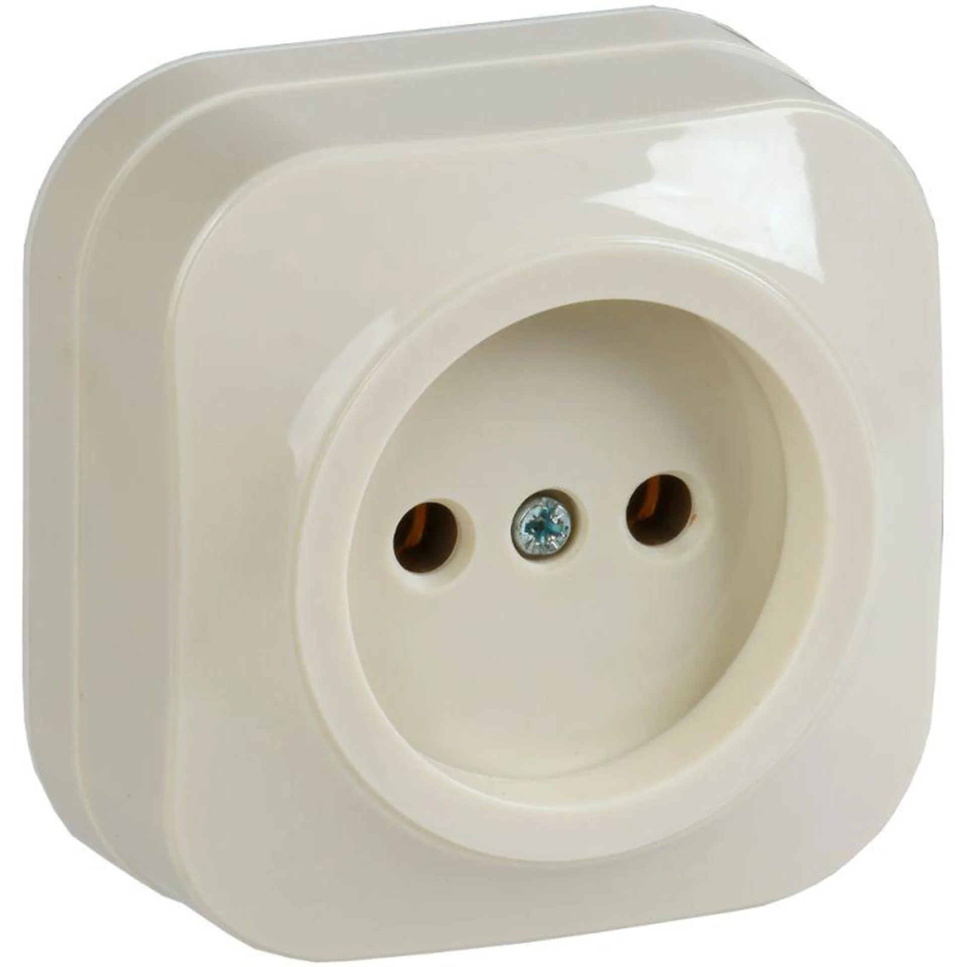 Розетка 1-м ОП GLORY РС20-2-ХК 10А без заземл. крем. IEK ERH10-K33-10