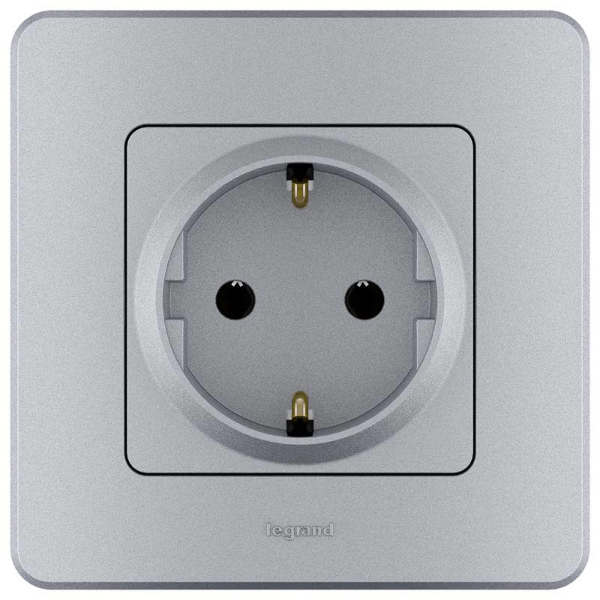 Розетка 1-м СП Inspiria 16А IP20 250В 2P+E немецк. стандарт механизм алюм. Leg 673722