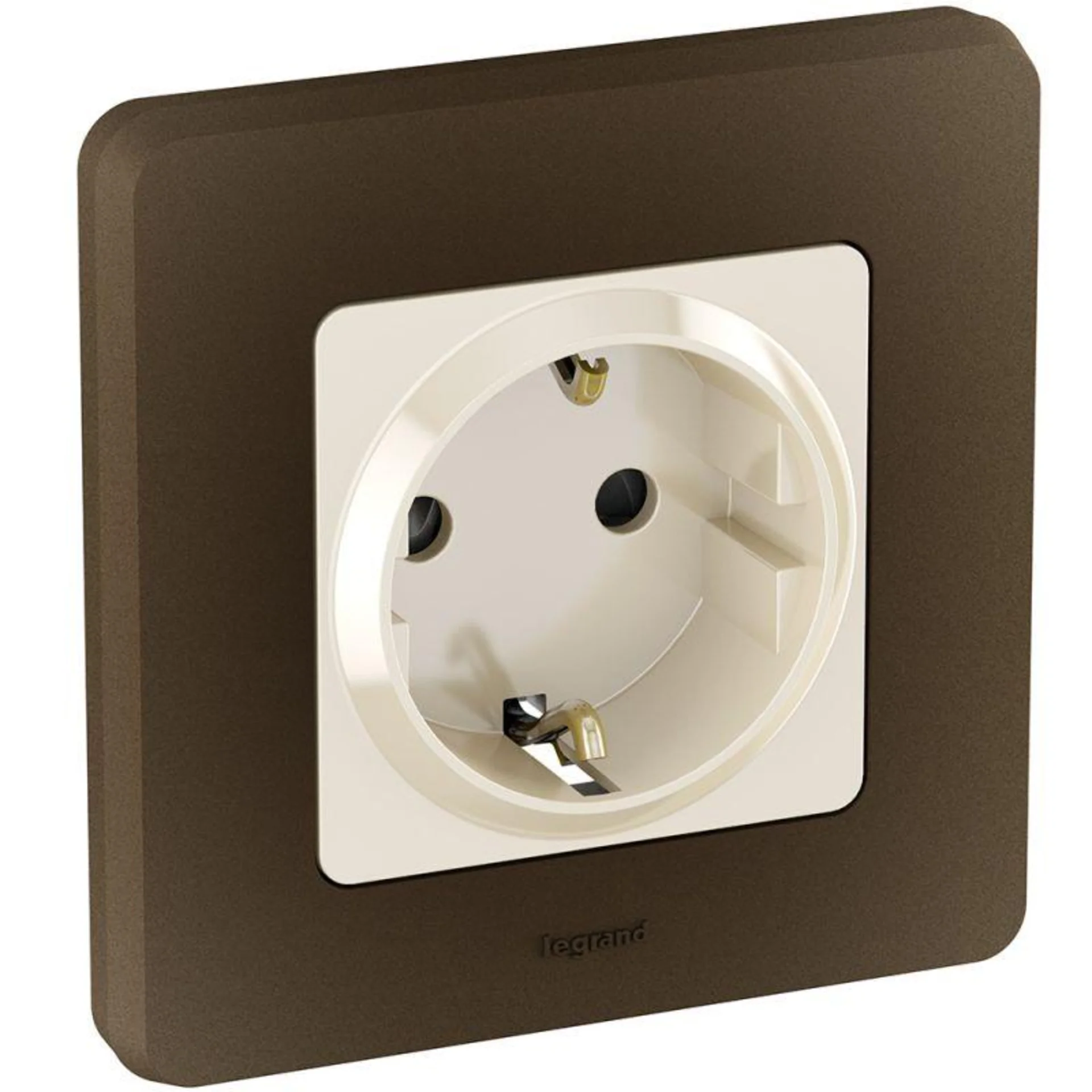 Розетка 1-м СП Inspiria 16А IP20 250В 2P+E защ. шторки немецк. стандарт механизм сл. кость Leg 67373