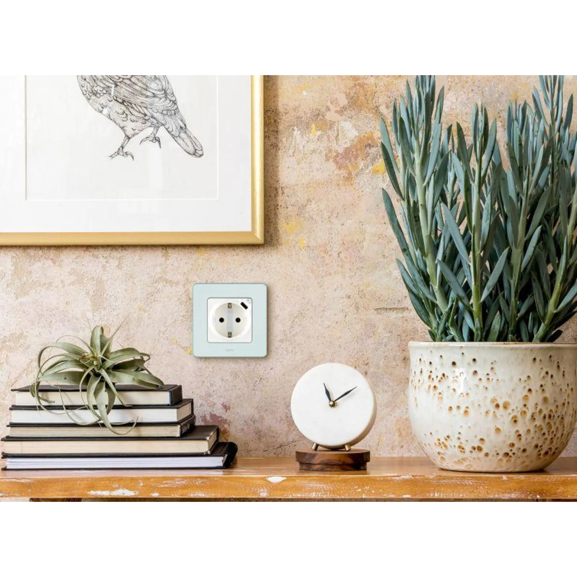 Розетка 1-м СП Inspiria 16А IP20 250В 2P+E немецк. стандарт с заряд. устройством USB тип C 1.5А 5В м