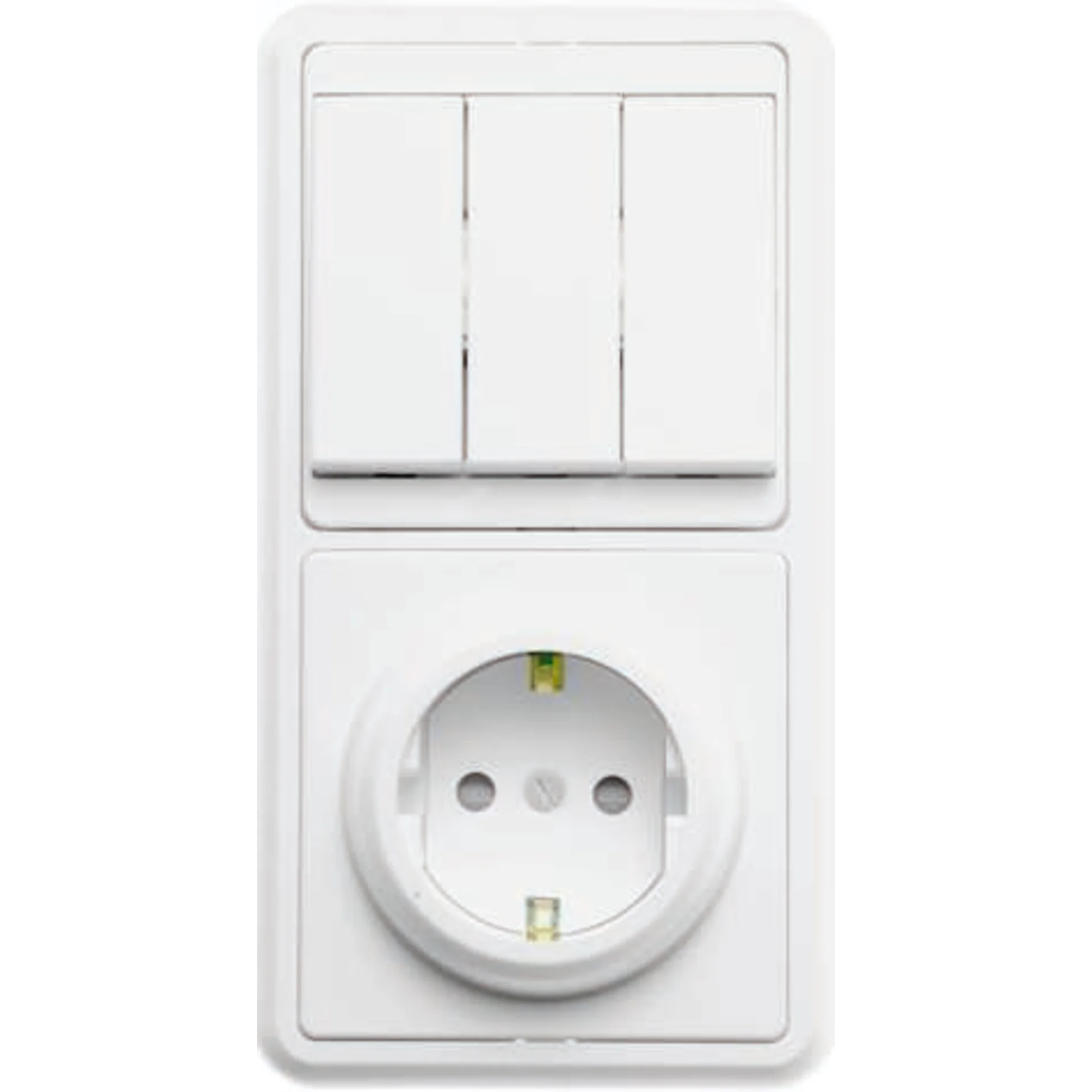 Блок БКВР-036 Бэлла (3-кл. выкл. + евророзетка с защ. шторками) бел. Кунцево 5847