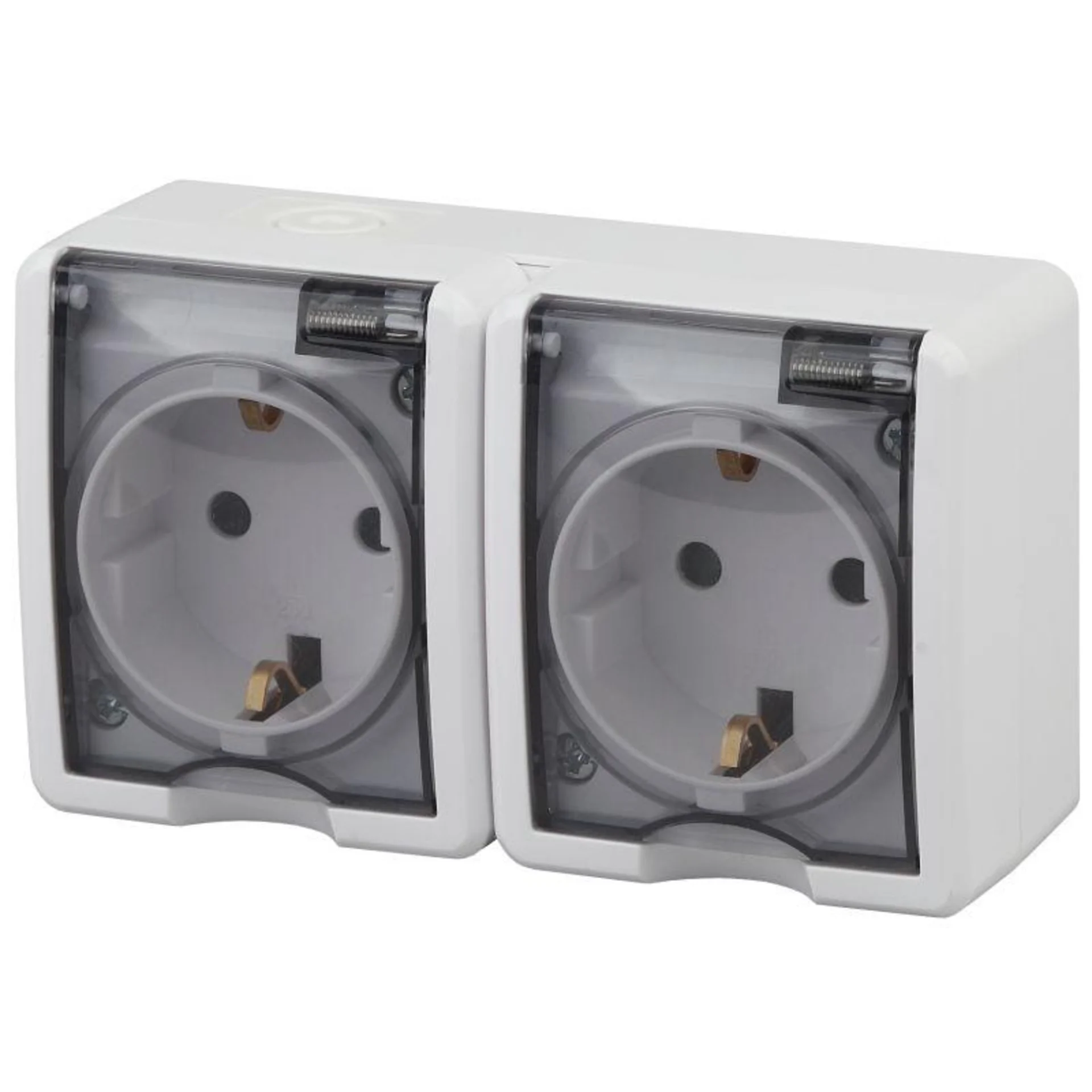 Розетка 2-м ОП Эра Эксперт 11-2403-01 16А IP54 16AX 250В 2х2P+E бел. Эра Б0020716