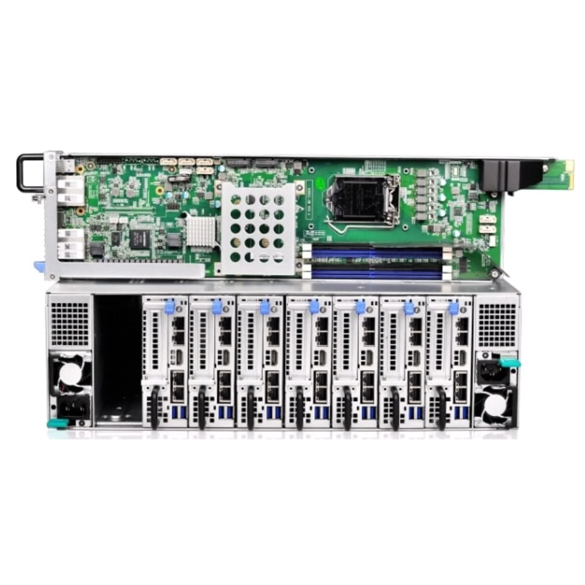 Серверная платформа Gooxi 3U SY308-S16R 8xNode, without CPU(LGA1151)/4*DDR4 ECC UDIMM/ C242 / no HDD(2)LFF/ 4xGE