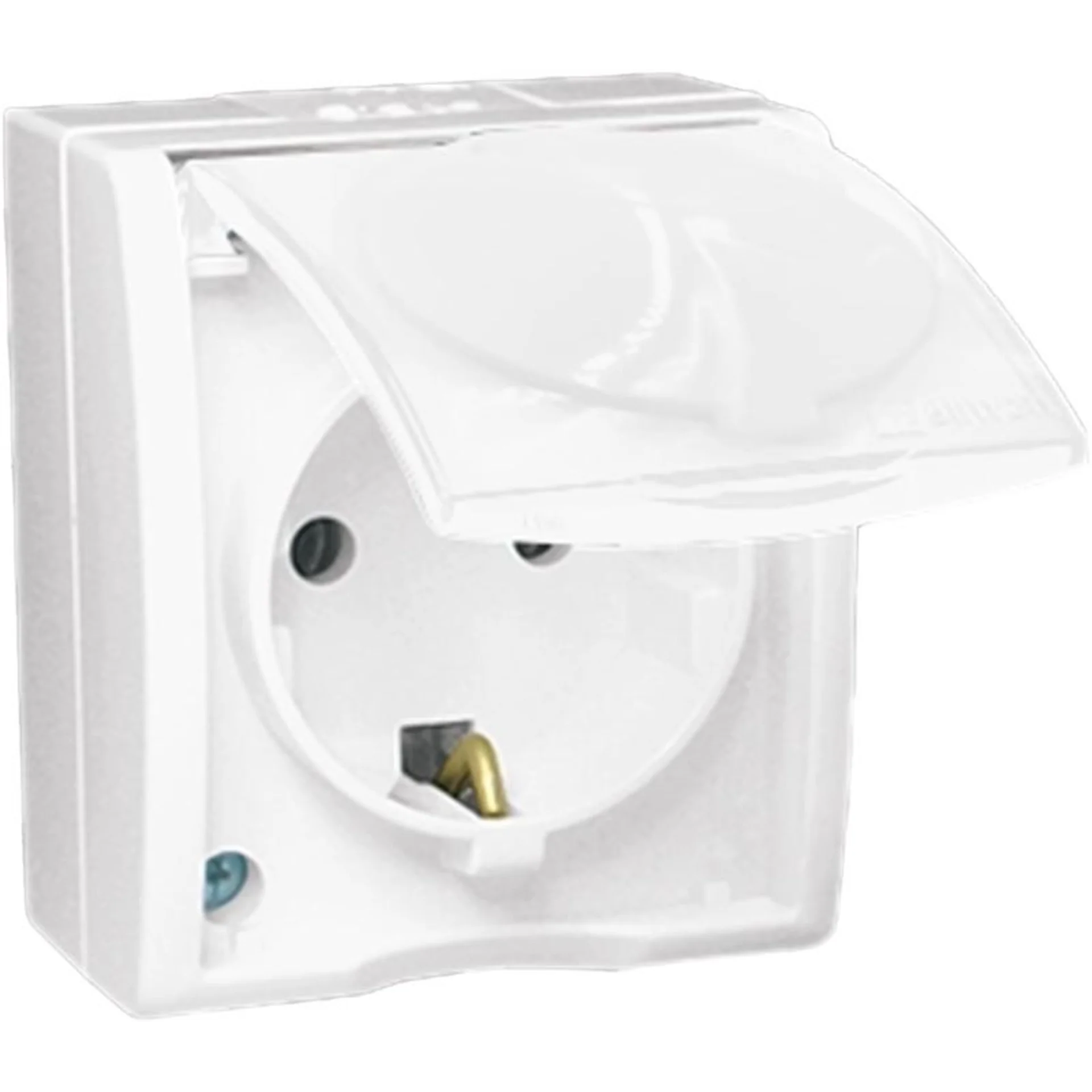 Розетка 1-м ОП Simon15 16А IP54 250В с заземл. с крышкой винт. клеммы бел. Simon 1594445-030