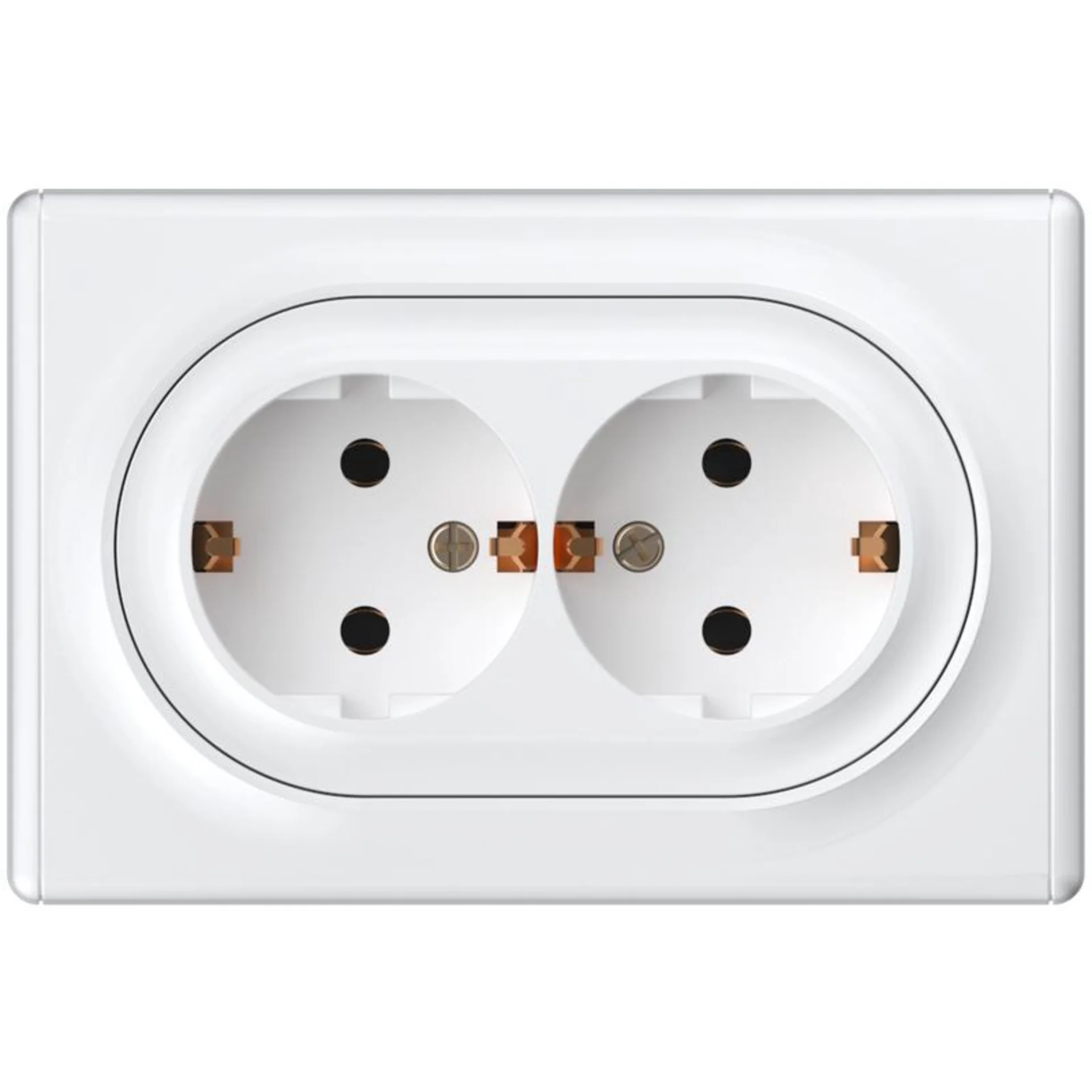 Розетка 2-м СП Florence 16А IP20 с заземл. винт. клеммы бел. 1E10401300 OneKeyElectro 2172767