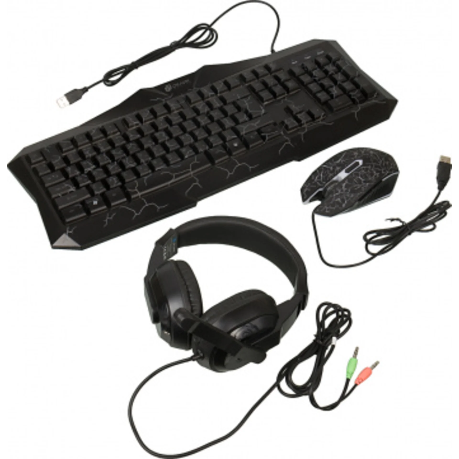 Комплект Оклик HS-HKM100G IMPERIAL (клавиатура, мышь, гарнитура) черный (489352)