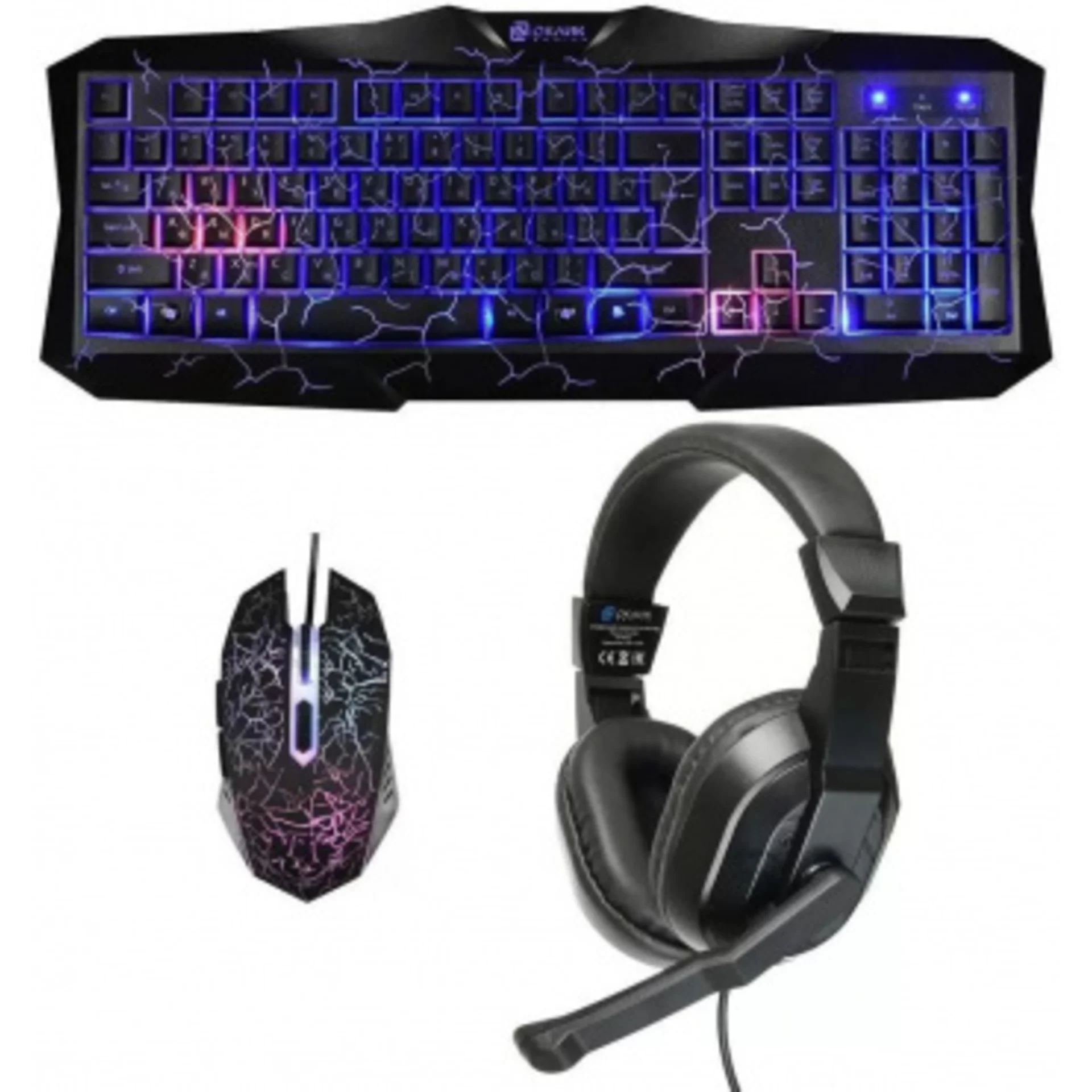 Комплект Оклик HS-HKM100G IMPERIAL (клавиатура, мышь, гарнитура) черный (489352)