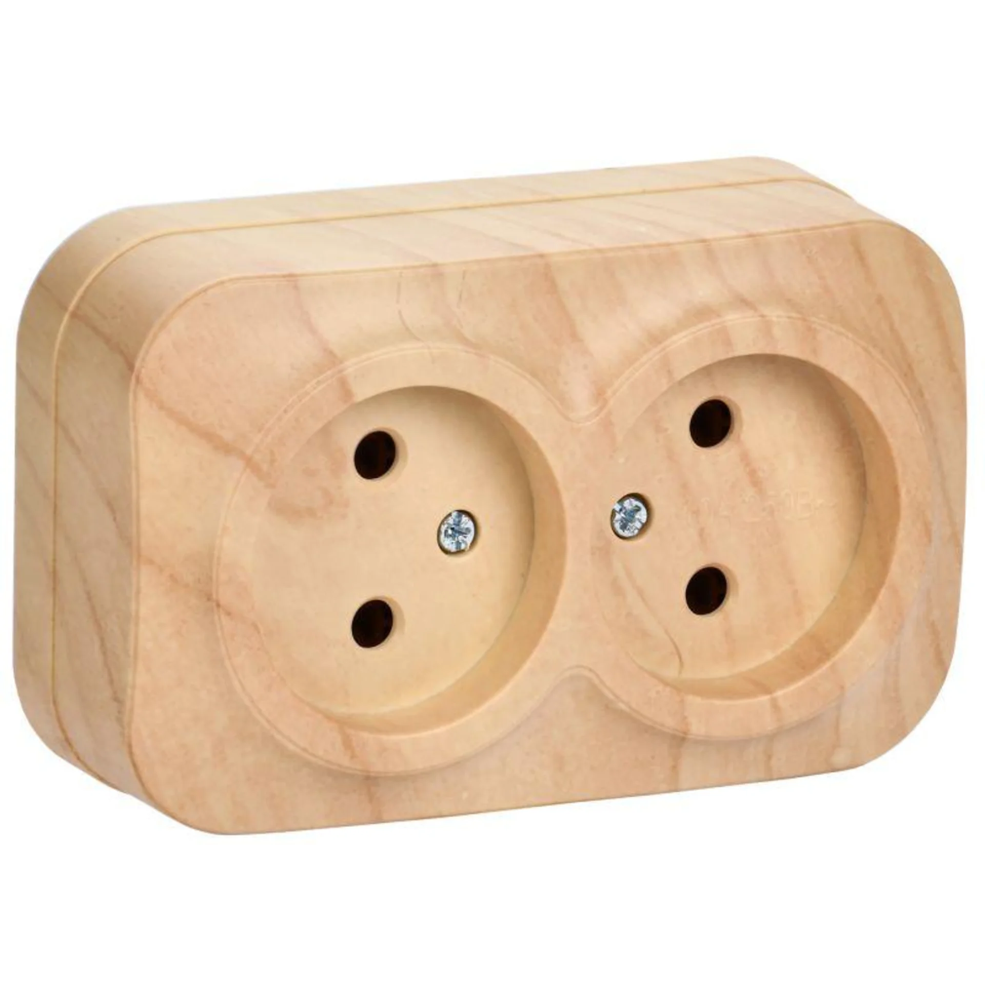 Розетка 2-м ОП GLORY РС22-2-ХС 10А без заземл. сосна IEK ERH20-K34-10