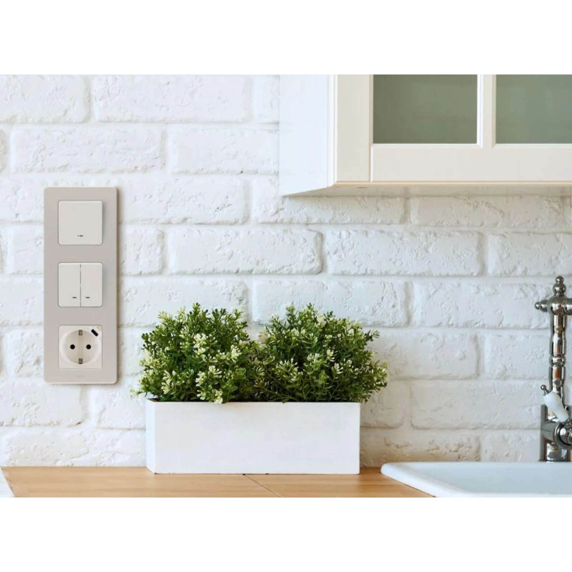 Розетка 1-м СП Inspiria 16А IP20 250В 2P+E немецк. стандарт с заряд. устройством USB тип C 1.5А 5В м