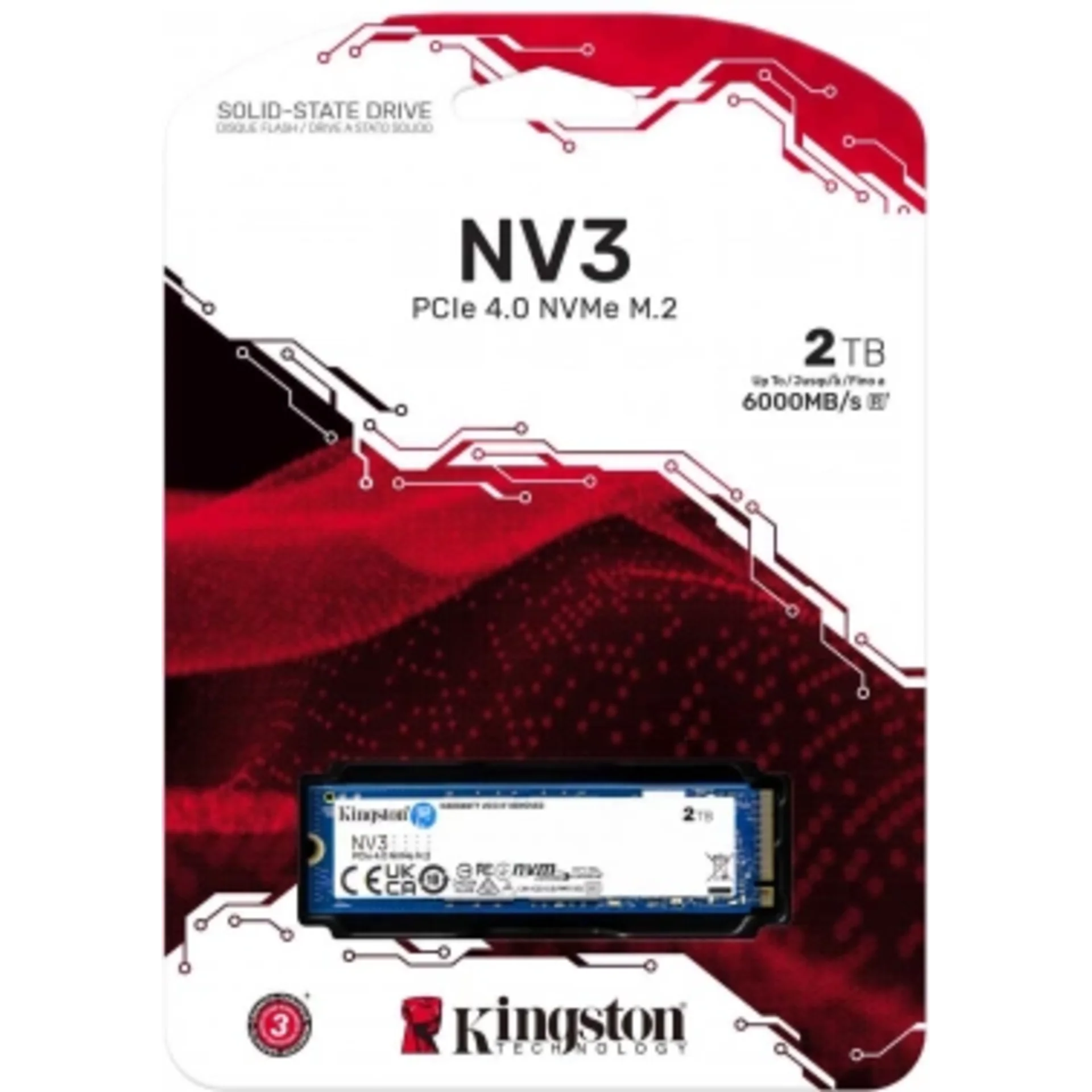 Накопитель SSD Kingston PCIe 4.0 x4 2TB SNV3S/2000G NV3 M.2 2280