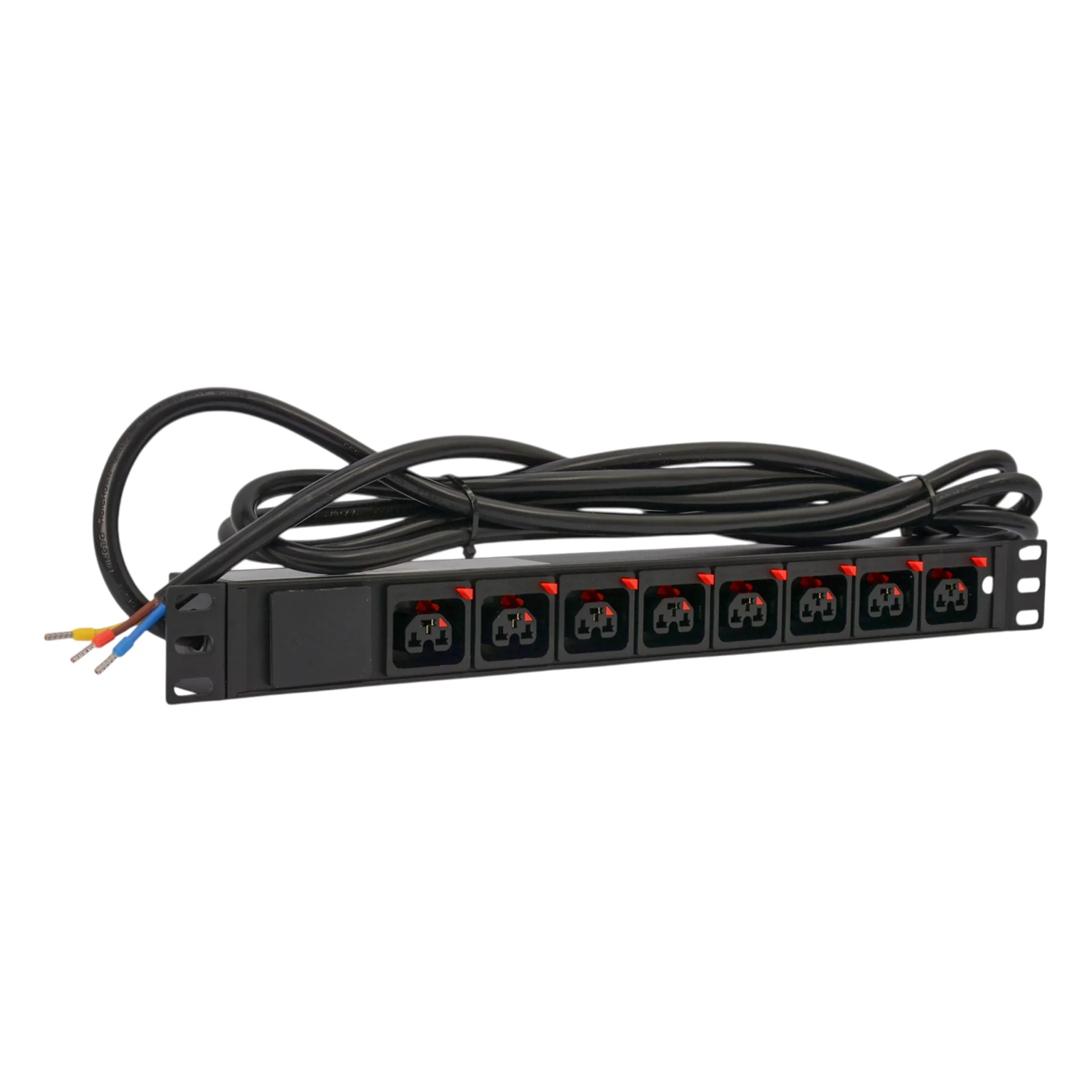 Блок розеток серии SNR-PDU с локальным измерением на 8хС13/C19 с фиксаторами, шнур питания 3м 3x2.5мм2 без вилки, 230В, 16A