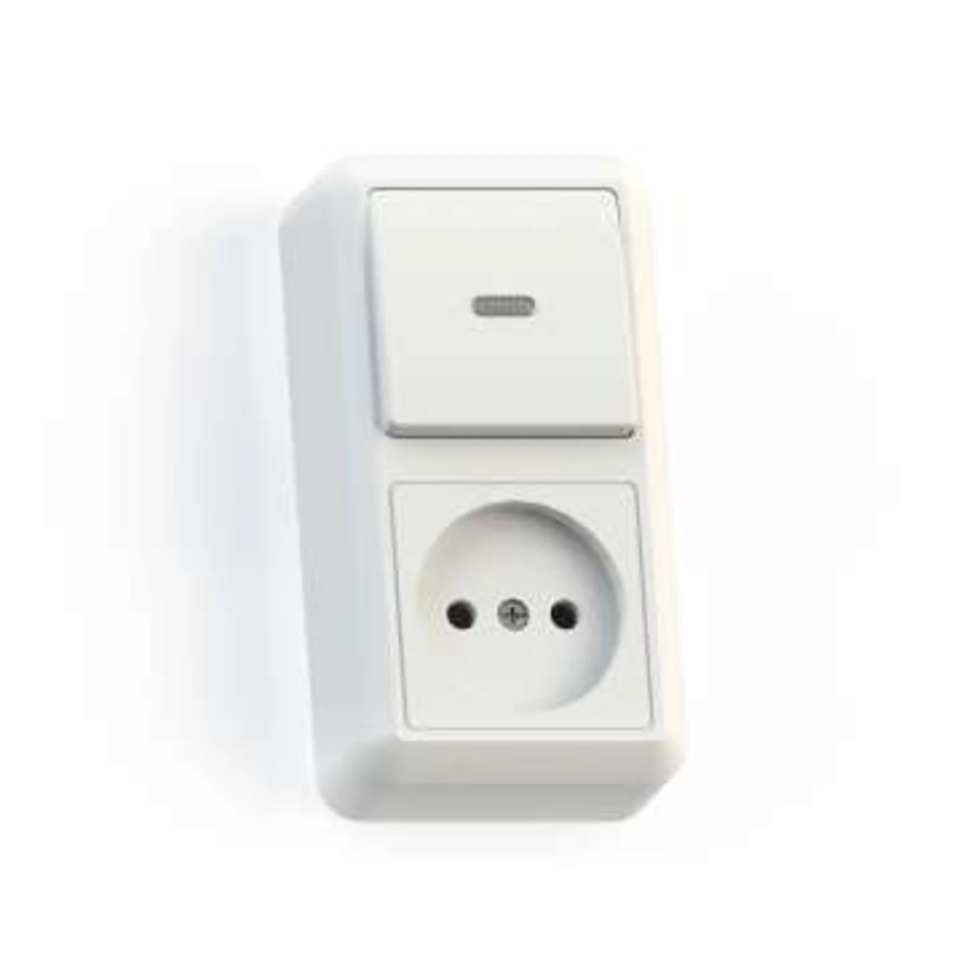 Блок комбинированный ОП БКВР-430 Оптима (1-кл. выкл. с подсветкой + розетка) бел. Кунцево 8061