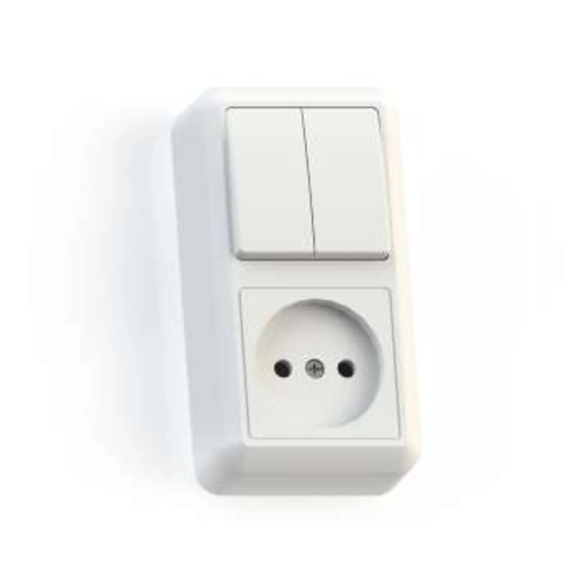 Блок комбинированный ОП БКВР-404 Оптима (2-кл. выкл. + розетка) бел. Кунцево 8062