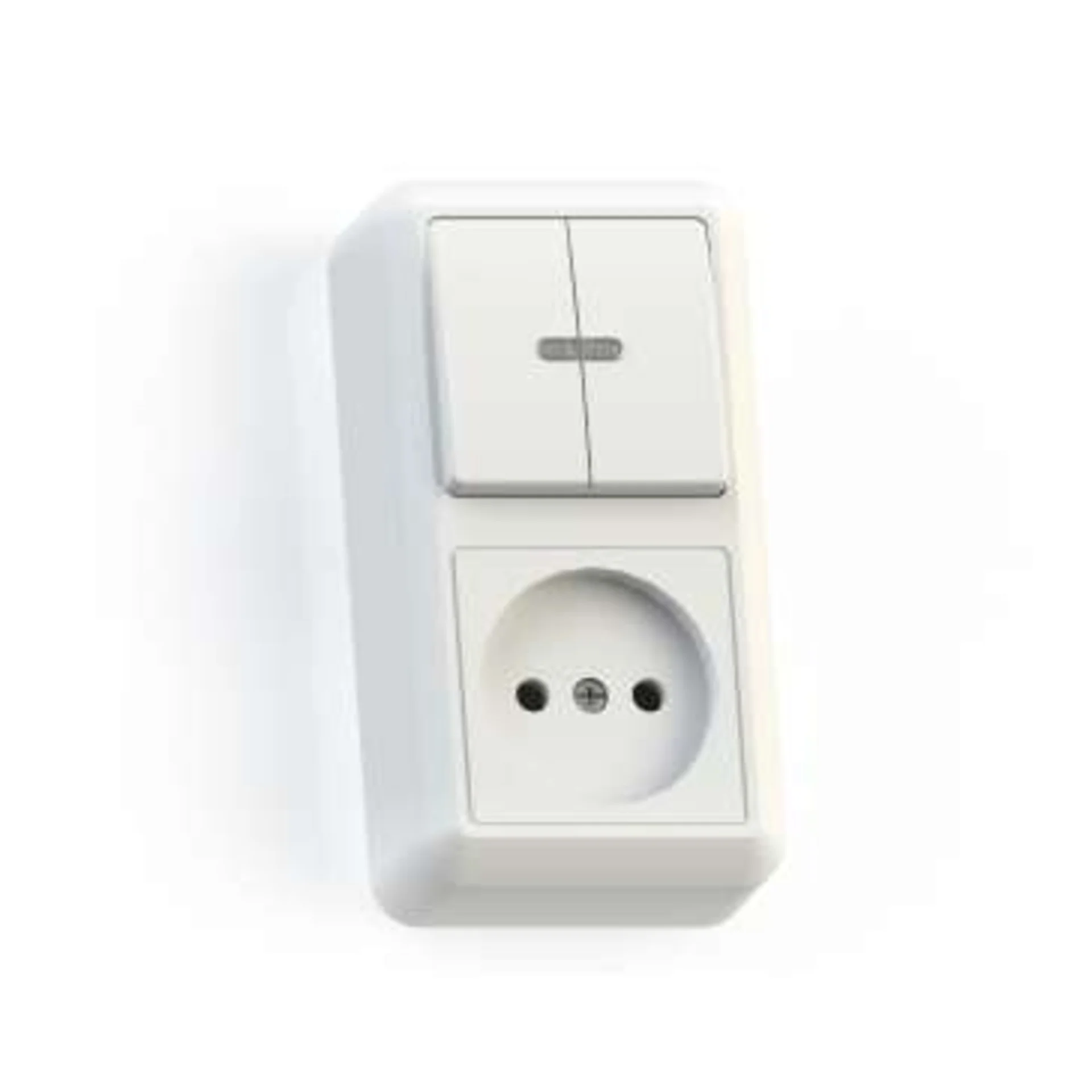 Блок комбинированный ОП БКВР-431 Оптима (2-кл. выкл. с подсветкой + розетка) бел. Кунцево 8063